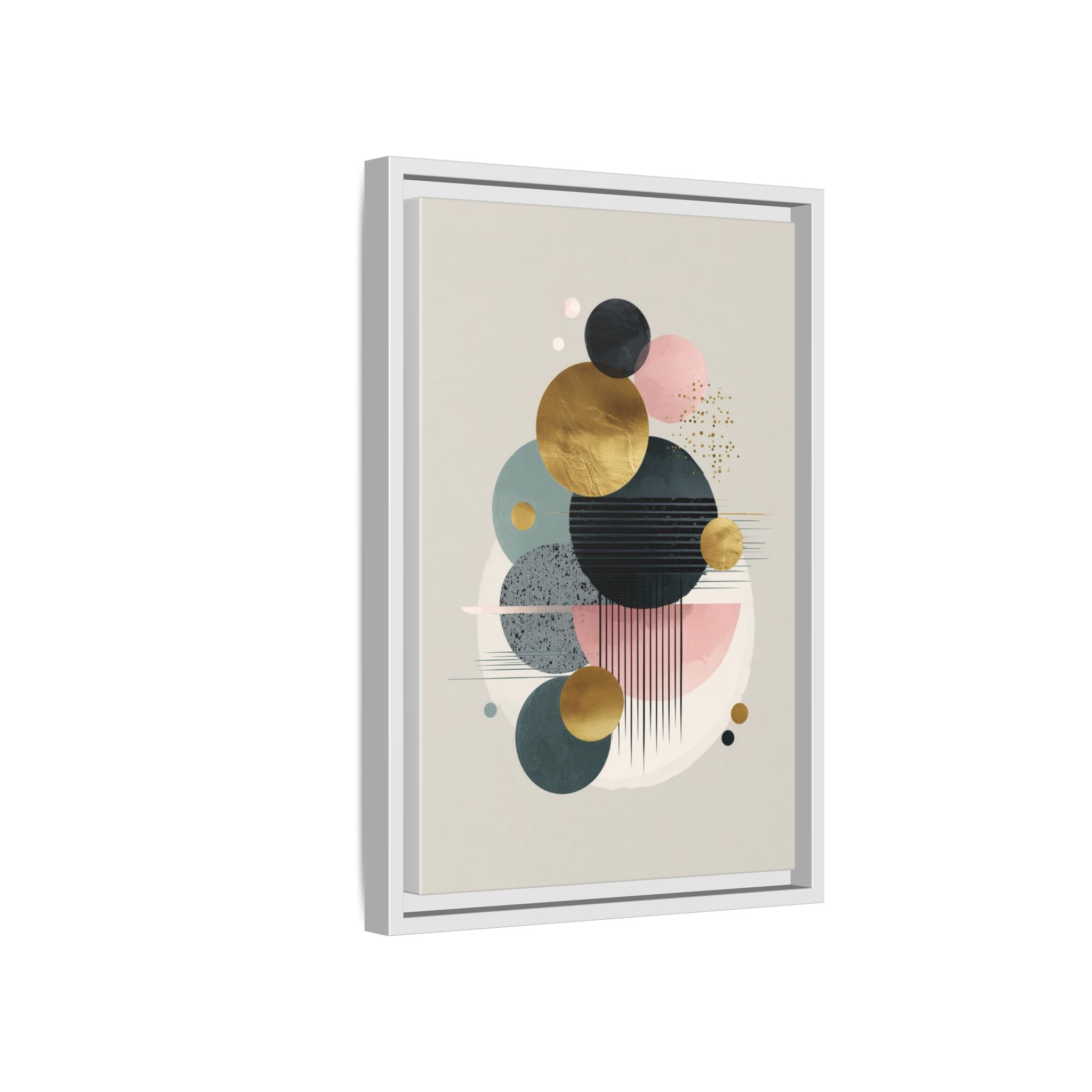 Geometric Harmony: Intersecting Circles, Mid-Century Modern Design, Abstract Metallic Composition   |   Custom Orders Accepted