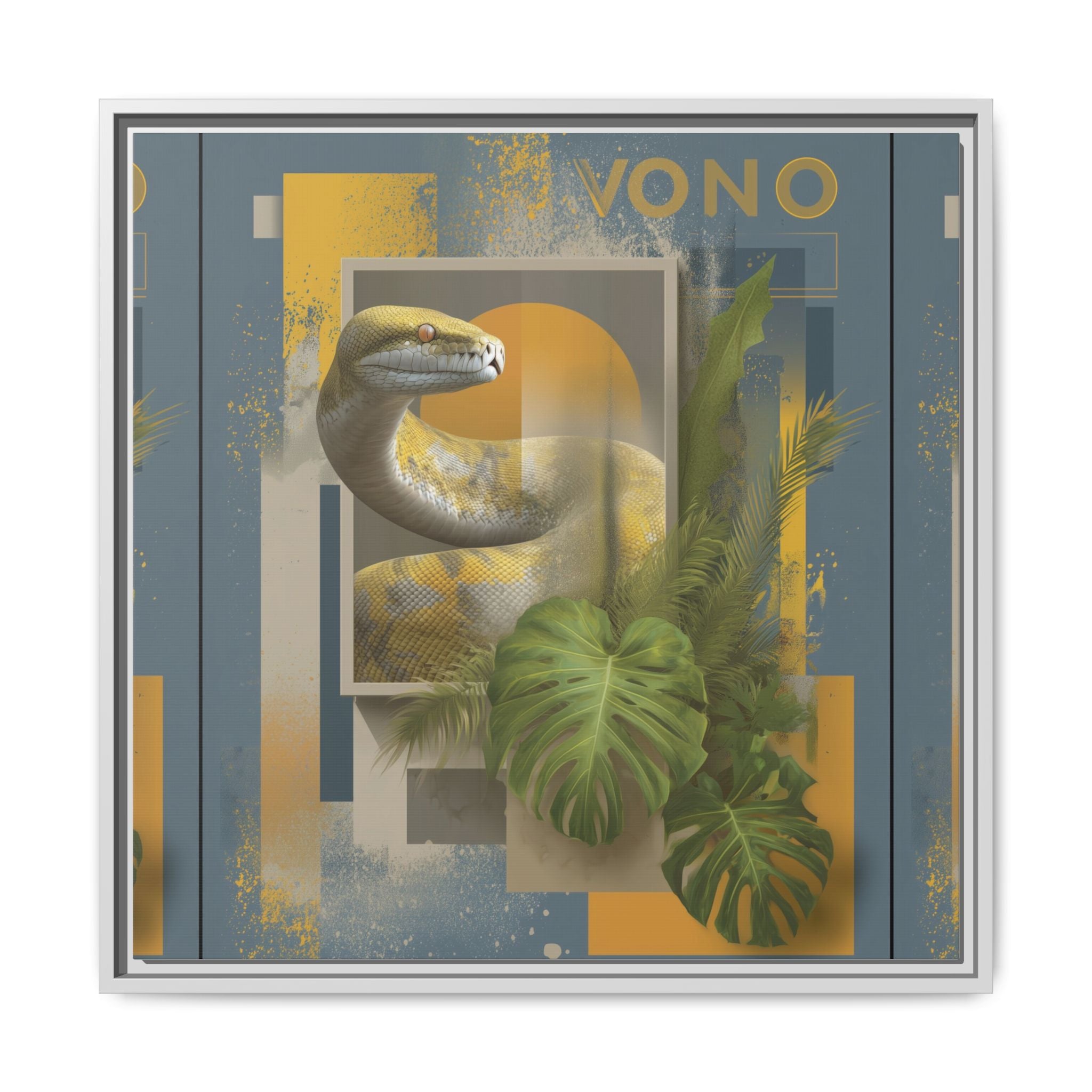 Serpent of Geometric Dimensions: Tropical Vono Design, Abstract Wildlife Art   |  Personalized & Custom Orders Available