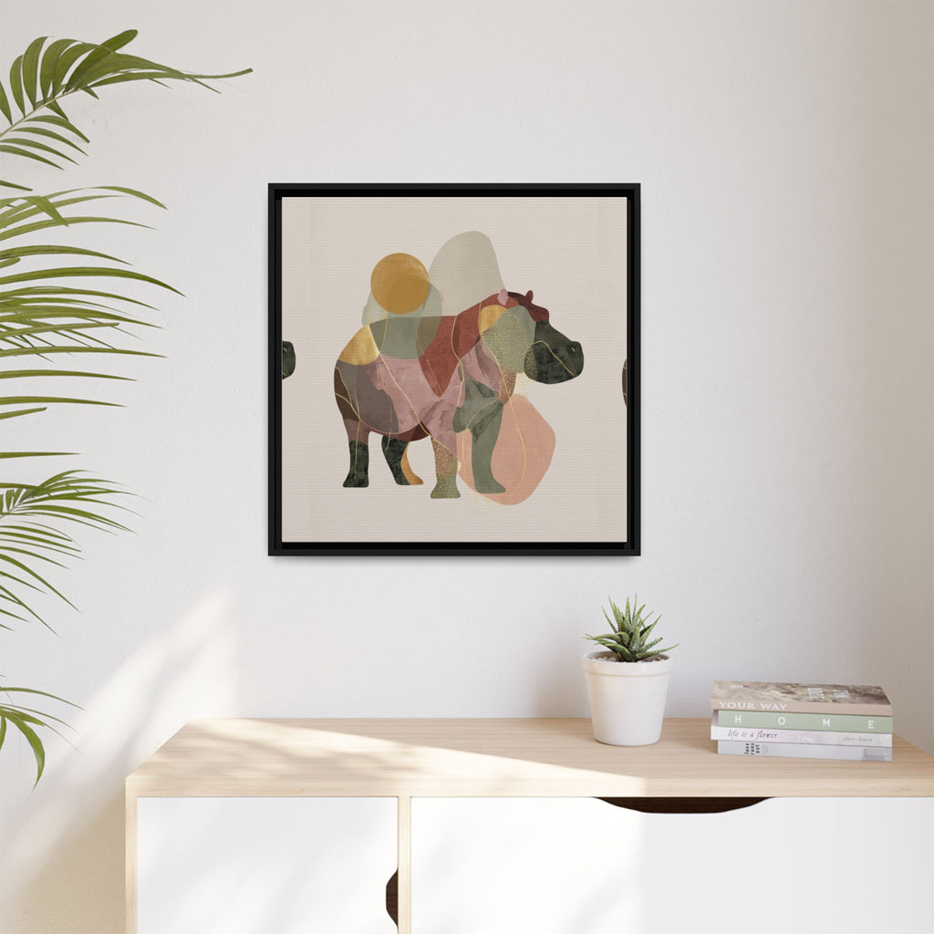 Fragmented Hippopotamus: Geometric Abstract Art, Minimalist Animal Portrait   |  Personalized & Custom Orders Available