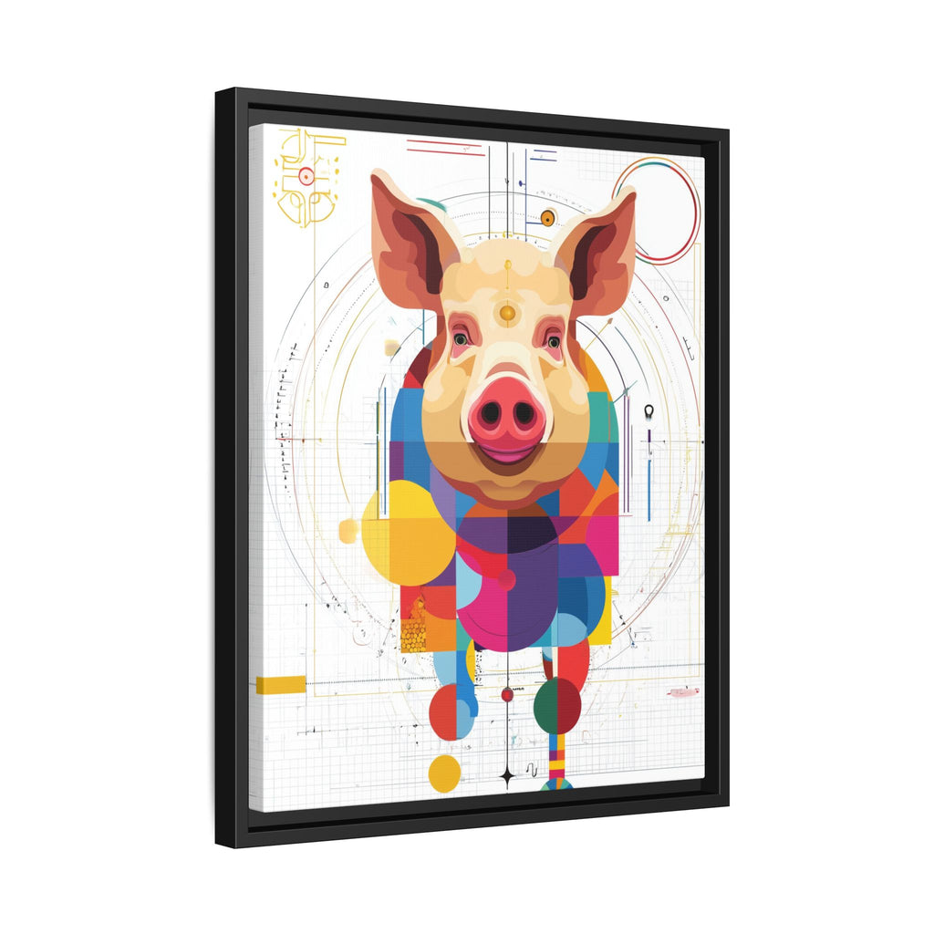 Geometric Pig: Digital Cubist Portrait, Mathematical Animal Abstraction   |    Custom Orders Available