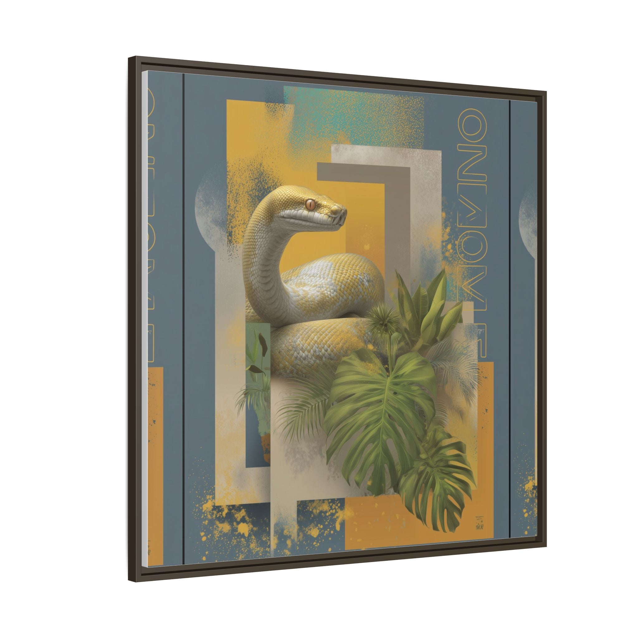 Serpent in Geometry: Tropical Albino Snake Portrait, Modern Botanical Illustration   |    Custom Orders Available