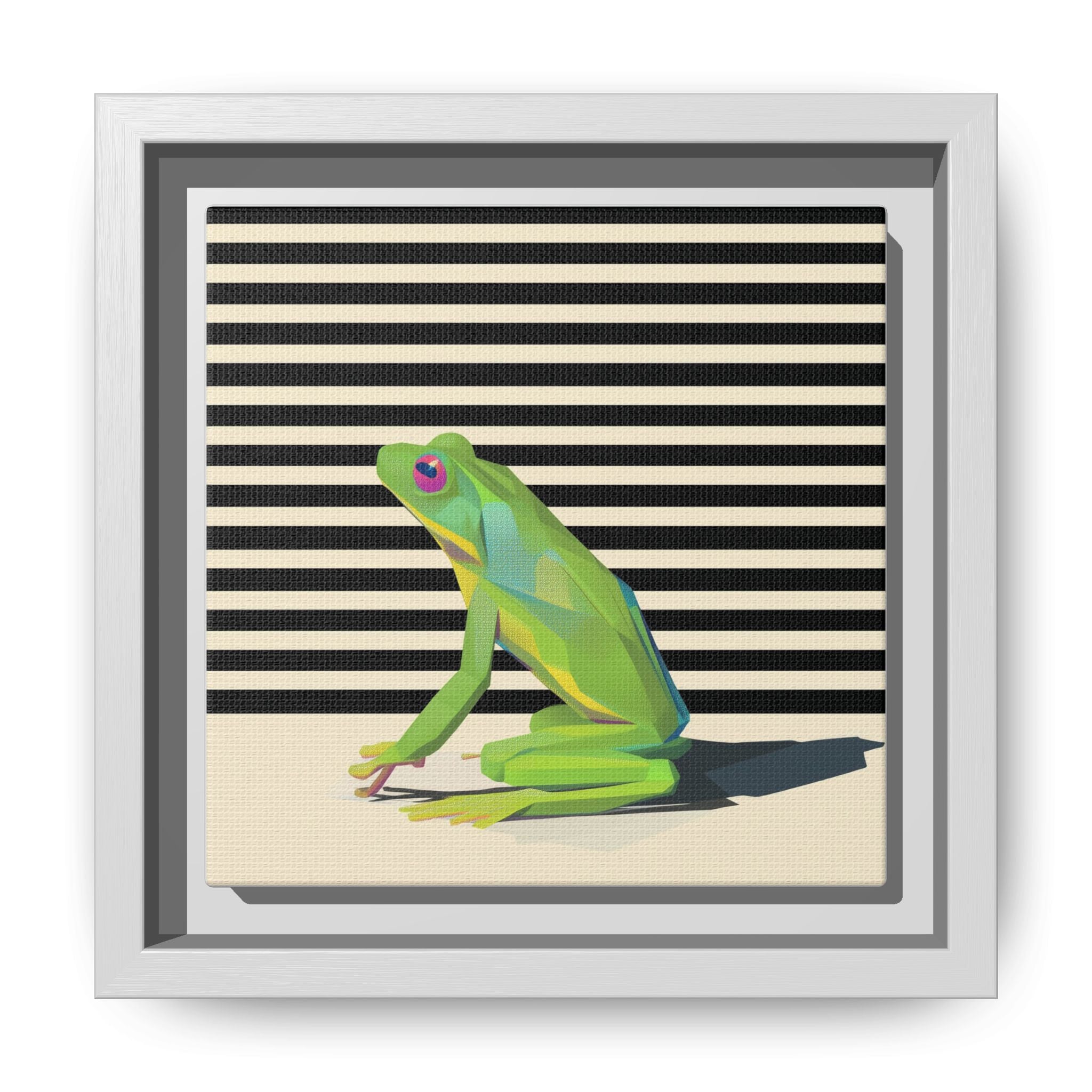 Stylized Frog Portrait Framed Print , Minimalist Pop Art Design   |  Personalized & Custom Orders Available