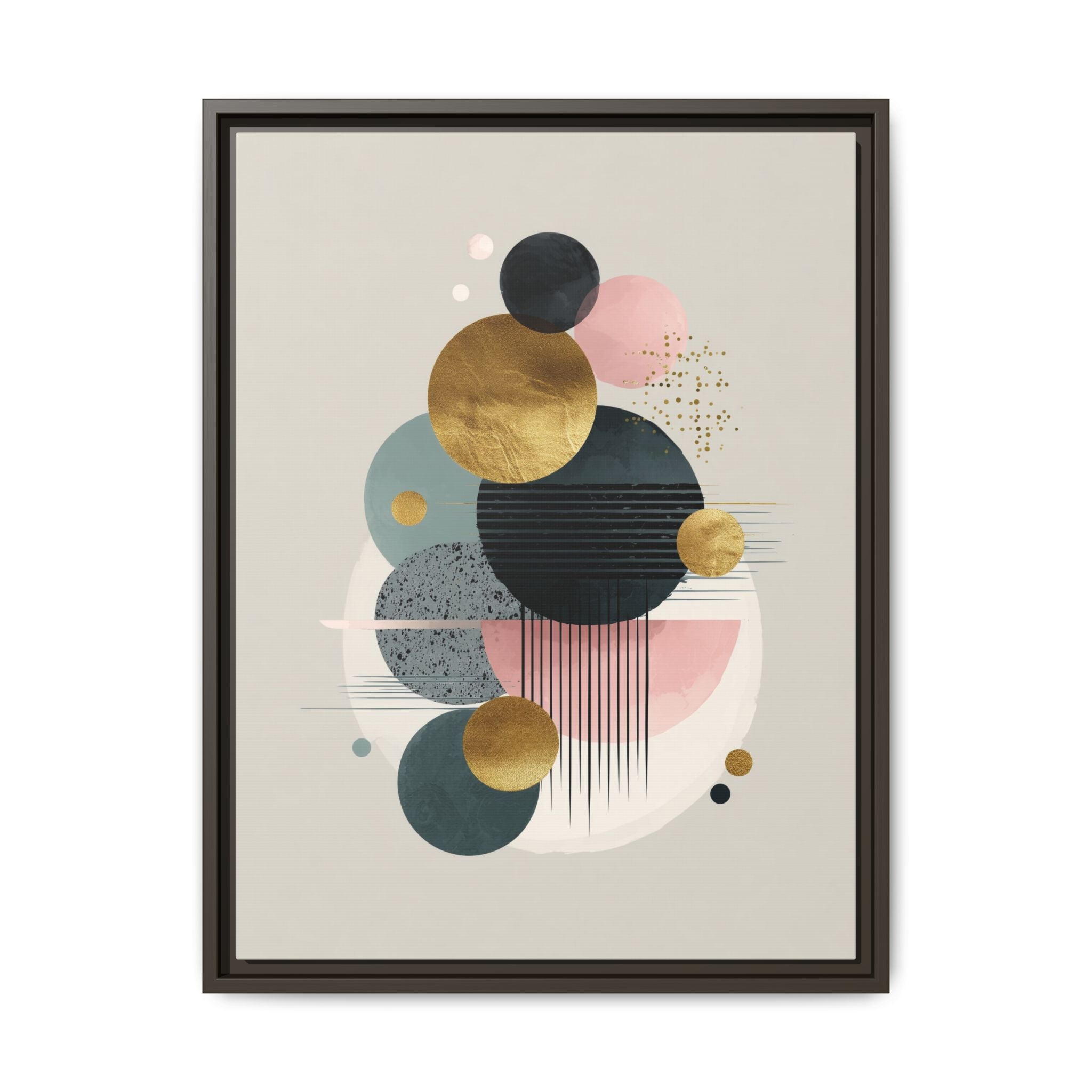 Geometric Harmony: Intersecting Circles, Mid-Century Modern Design, Abstract Metallic Composition   |   Custom Orders Accepted