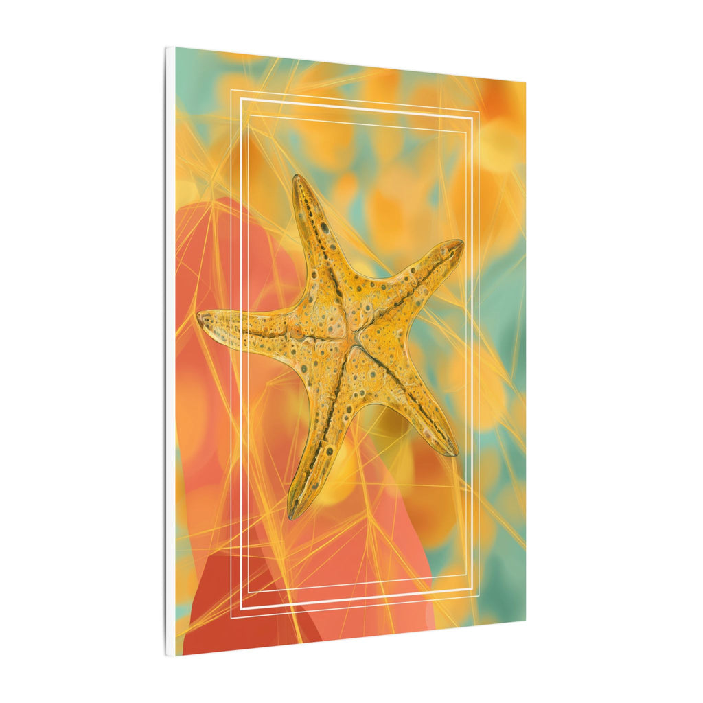 Golden Marine Geometry: Starfish Textures in Digital Art, Oceanic Abstract Composition   |    Custom Orders Available
