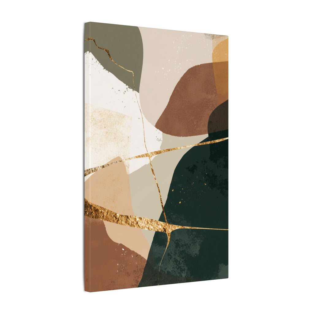 Canvas Print, Abstract Earthy Gold Wall Art, Modern Designer Home Decor, Stretched Matte Canvas; Thick, Multi-Size, Office Decor