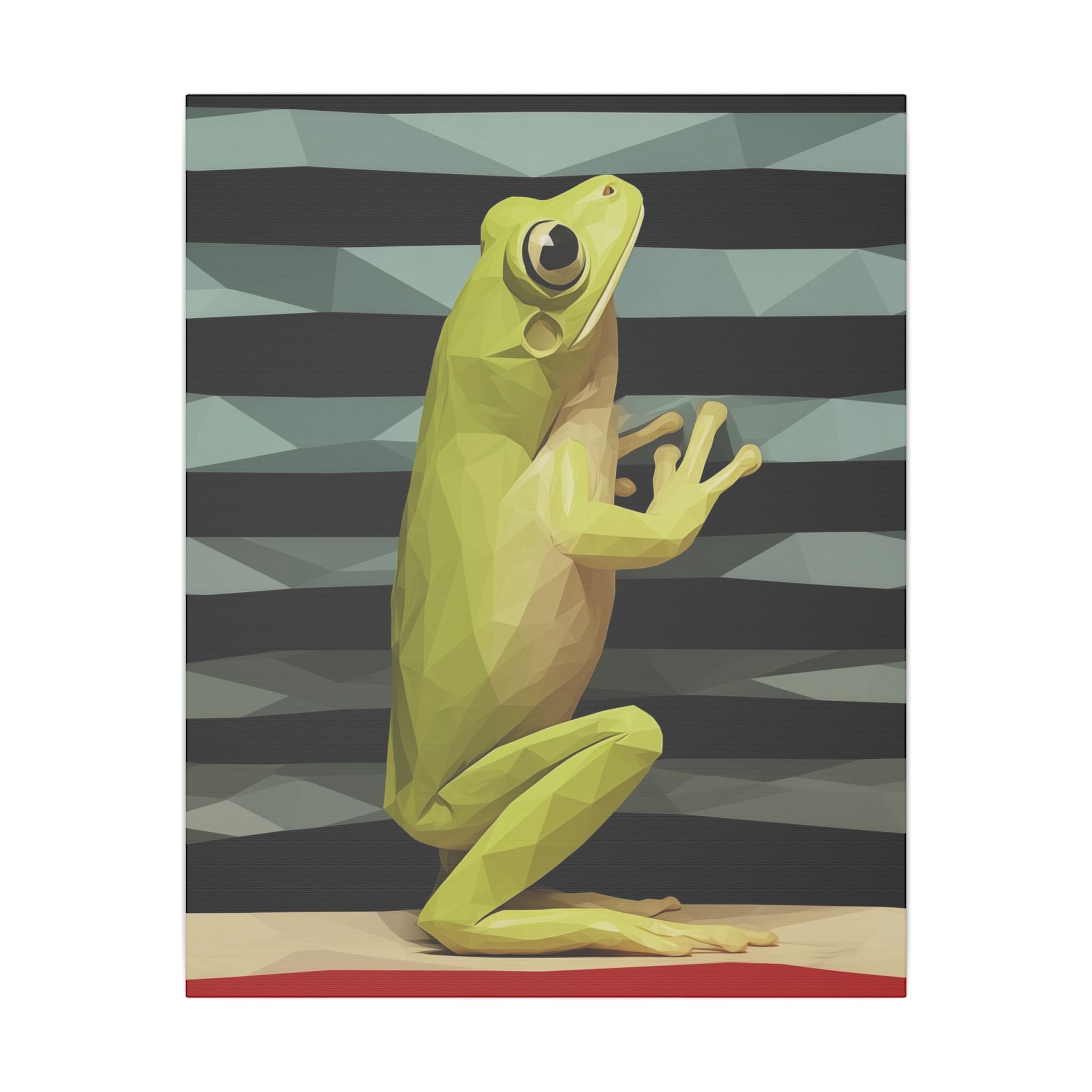 Geometric Frog: Low-Poly Digital Art, Vibrant Yellow Amphibian Illustration   |    Custom Orders Available