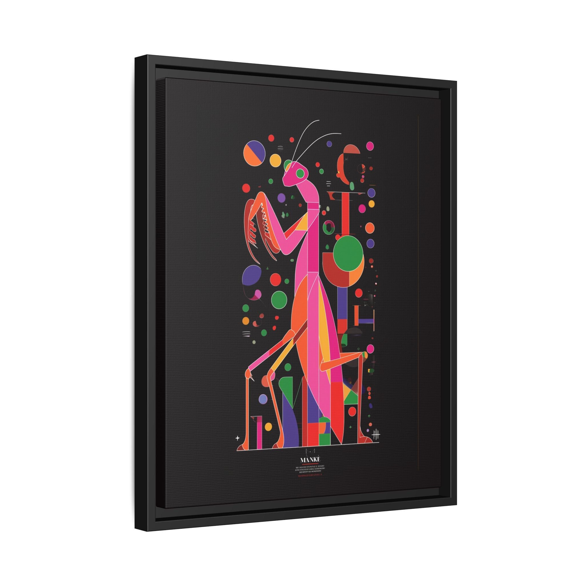 Mantis Geometrica Framed Print : Cubist Insect Design, Vibrant Graphic Poster Art   |   Custom Orders Available