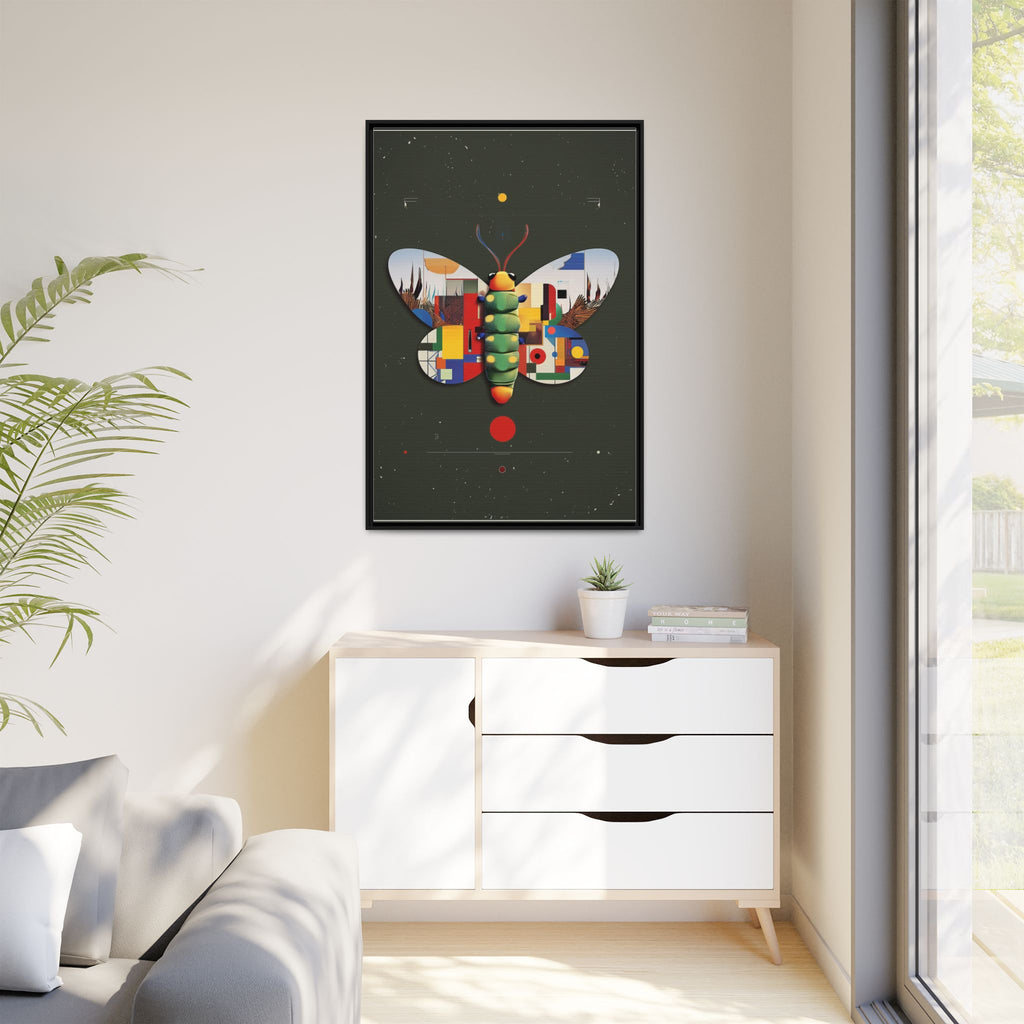 Geometric Butterfly Framed Print : Digital Cubist Interpretation, Modernist Entomological Design   |  Personalized & Custom Orders Available