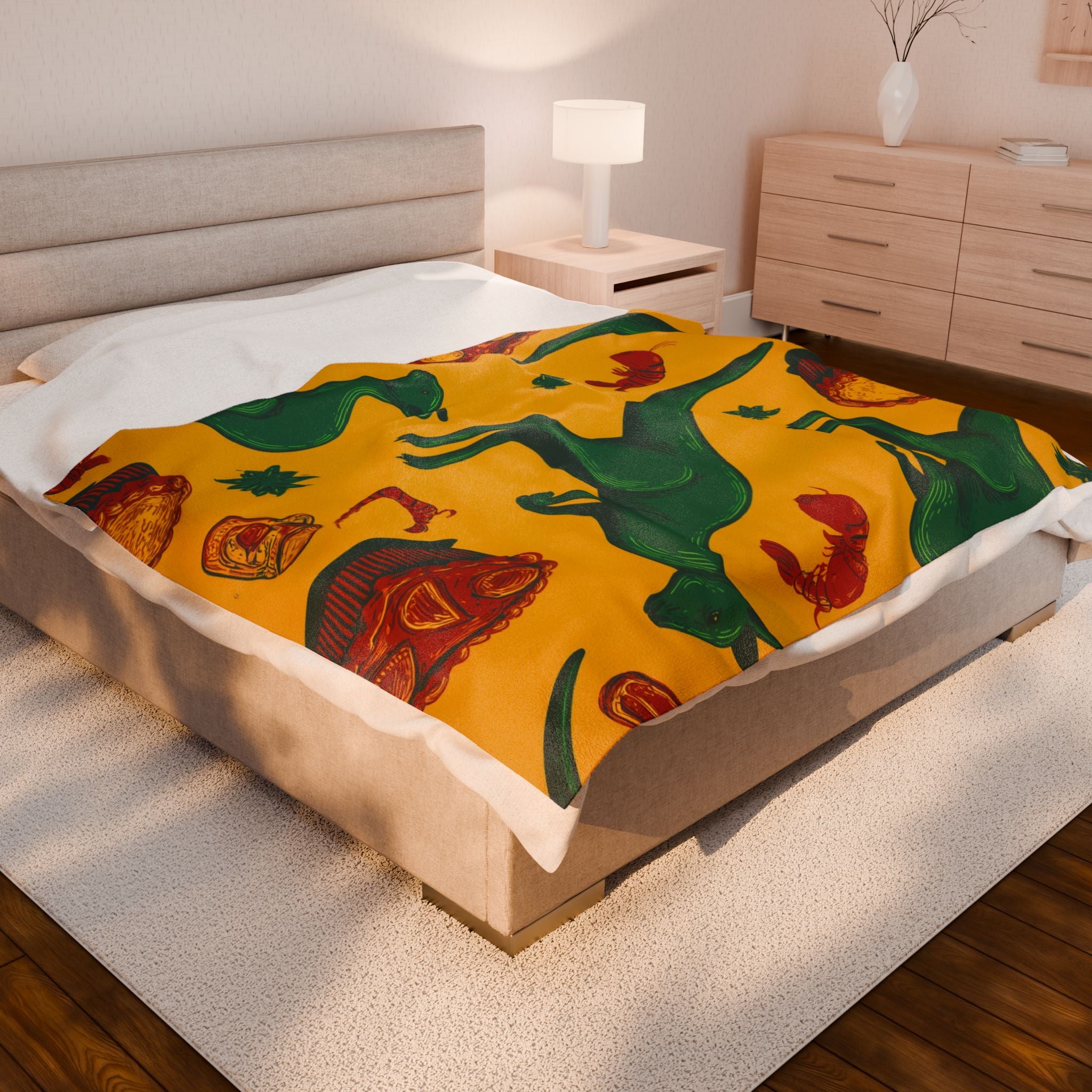 Aussie Bounty Quilt Doona Duvet Cover : Whimsical Kangaroo Woodcut, Vintage Australian Pattern Art   |   Custom Orders Accepted