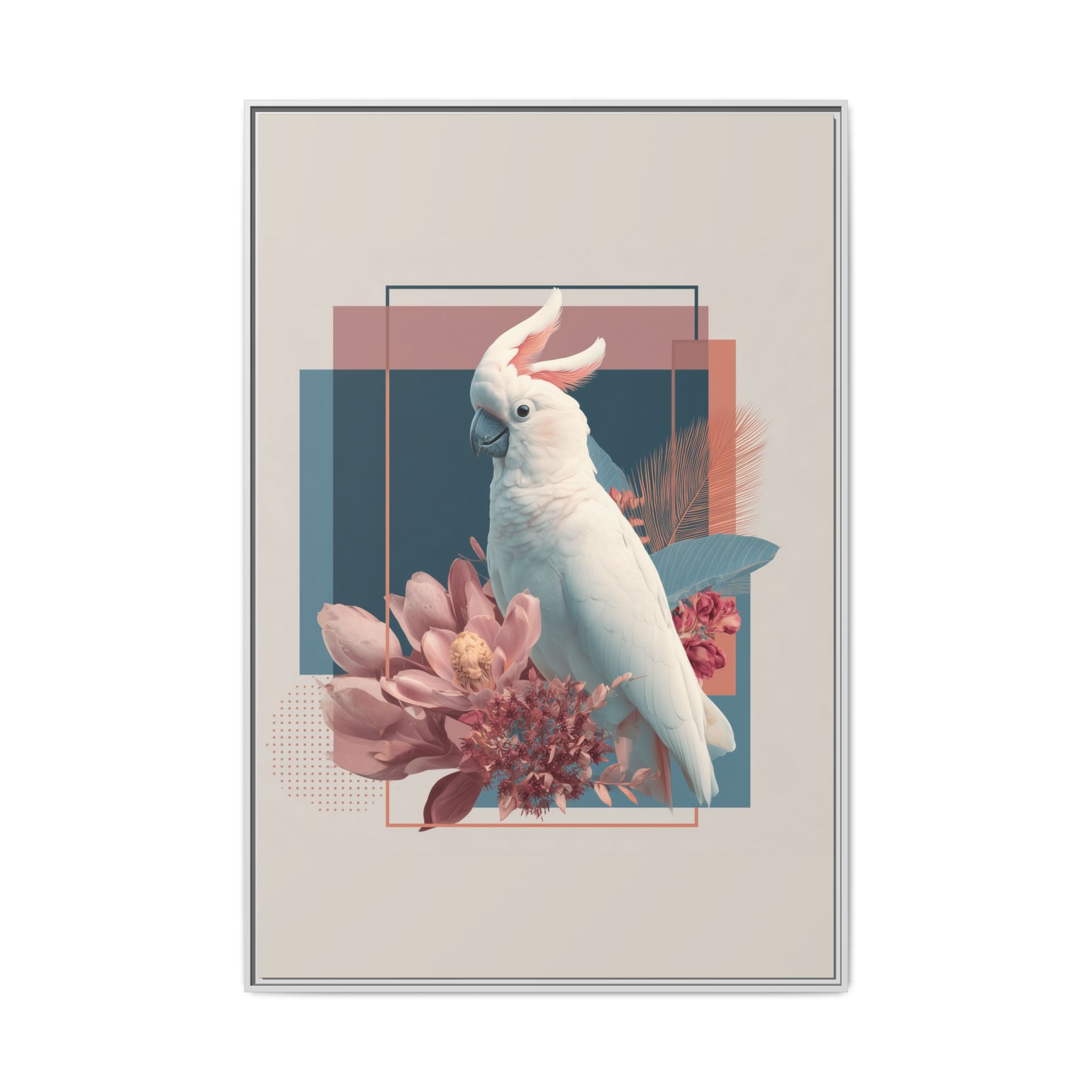 Ethereal Cockatoo: Geometric Wildlife Art, Digital Nature Portrait   |    Custom Orders Available