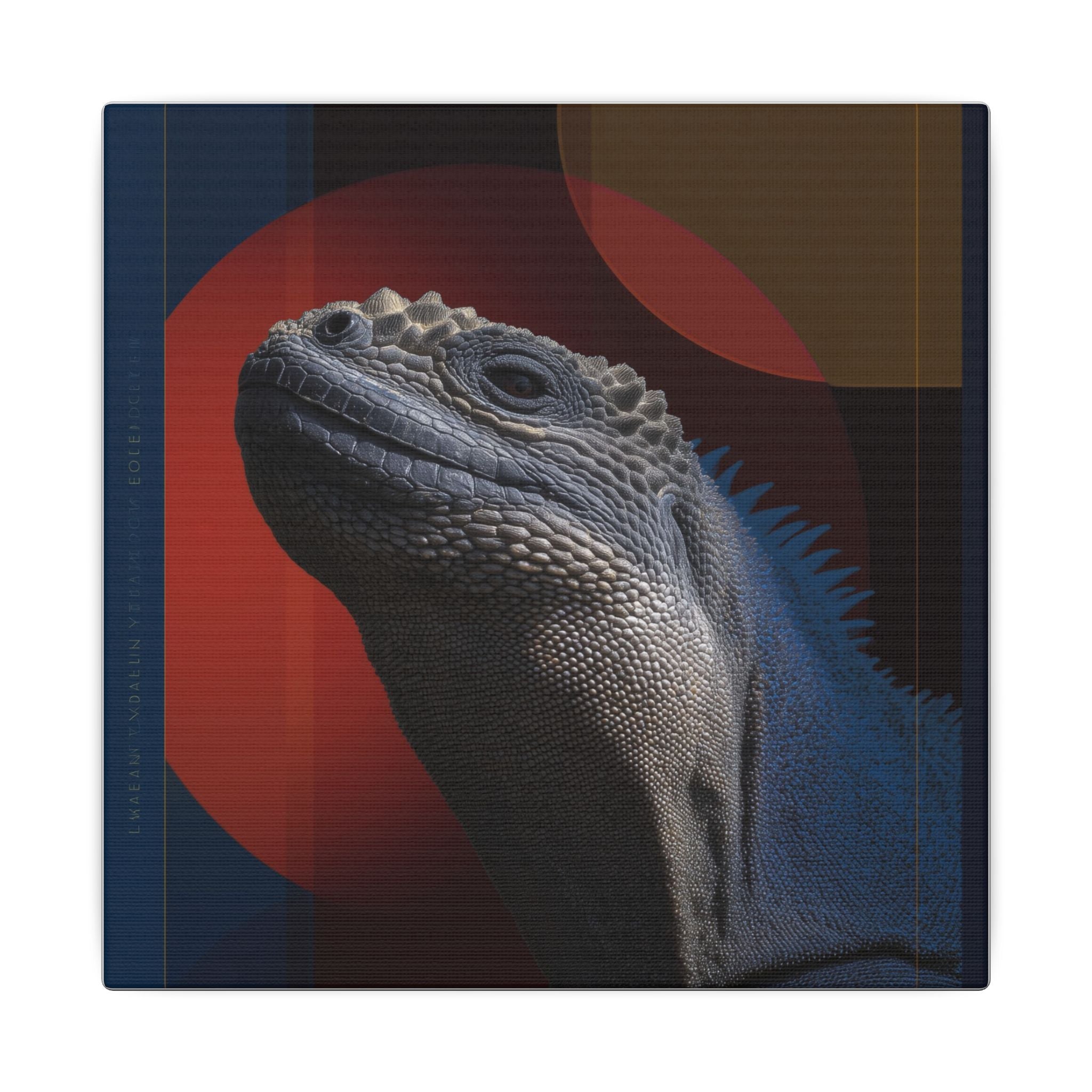 Marine Iguana Canvas: Reptilian Portrait, Digital Naturalism   |    Custom Orders Available