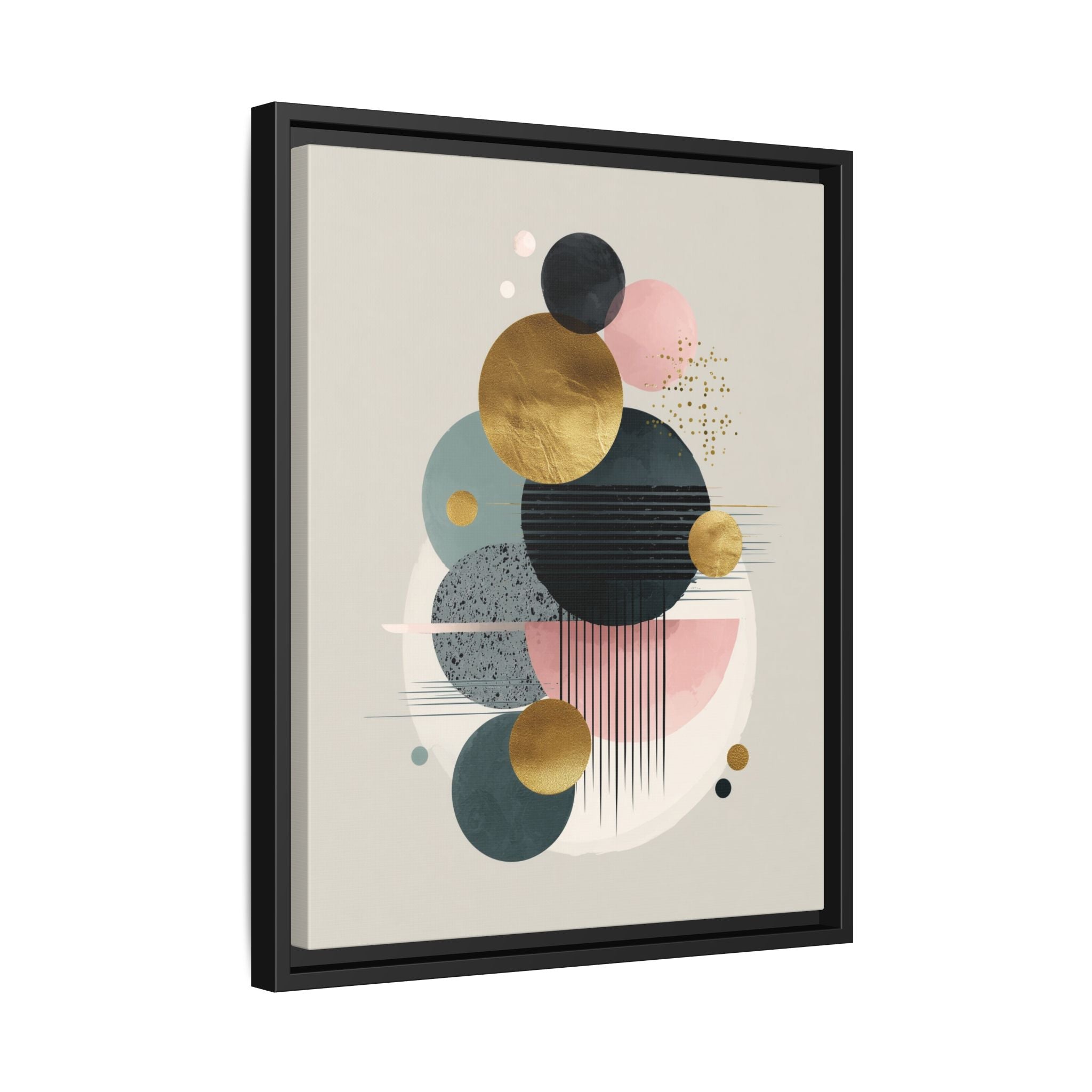 Geometric Harmony: Intersecting Circles, Mid-Century Modern Design, Abstract Metallic Composition   |   Custom Orders Accepted