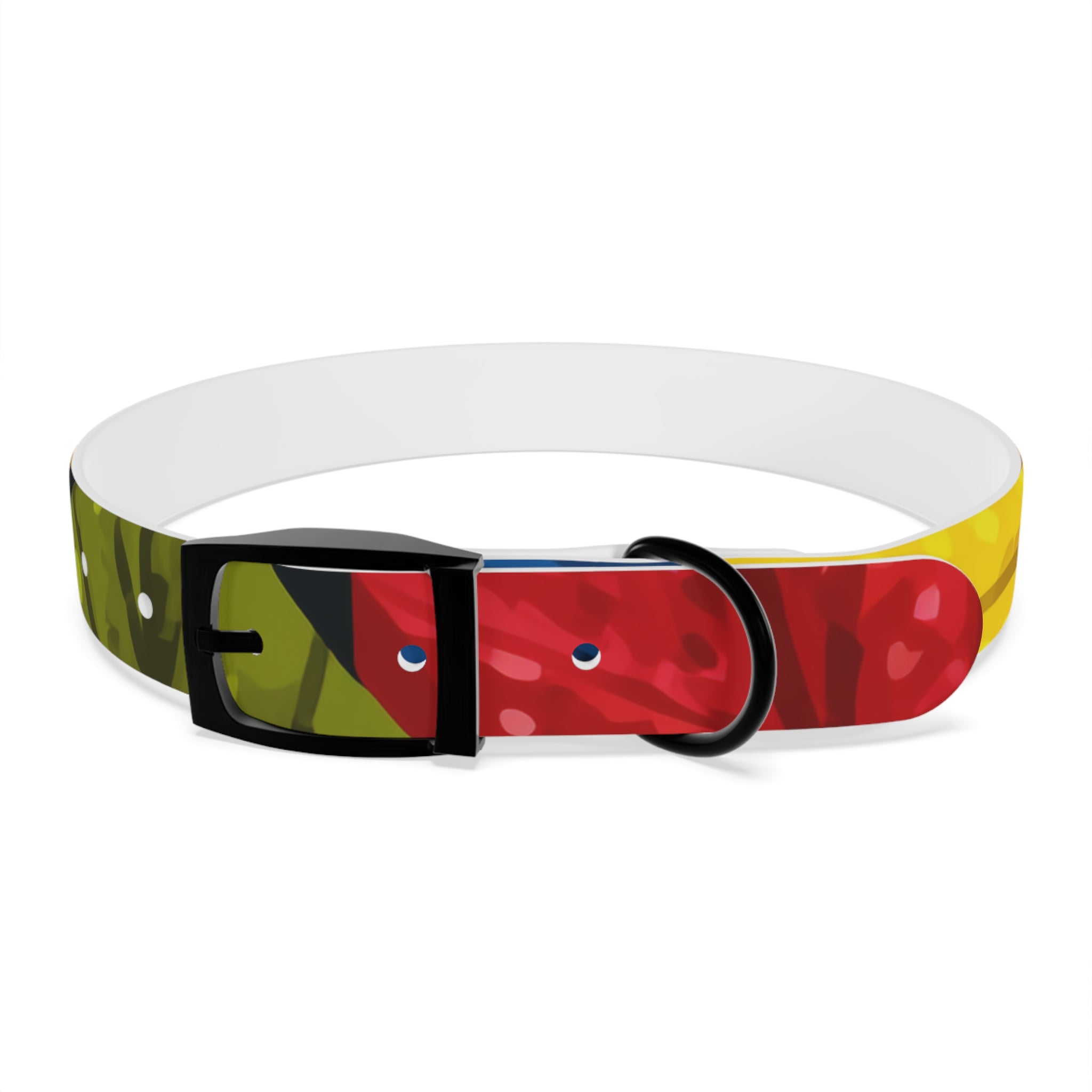 Colorful Colombian Abstract Dog Collar — Vibrant Ethnic Pattern Pet Collar