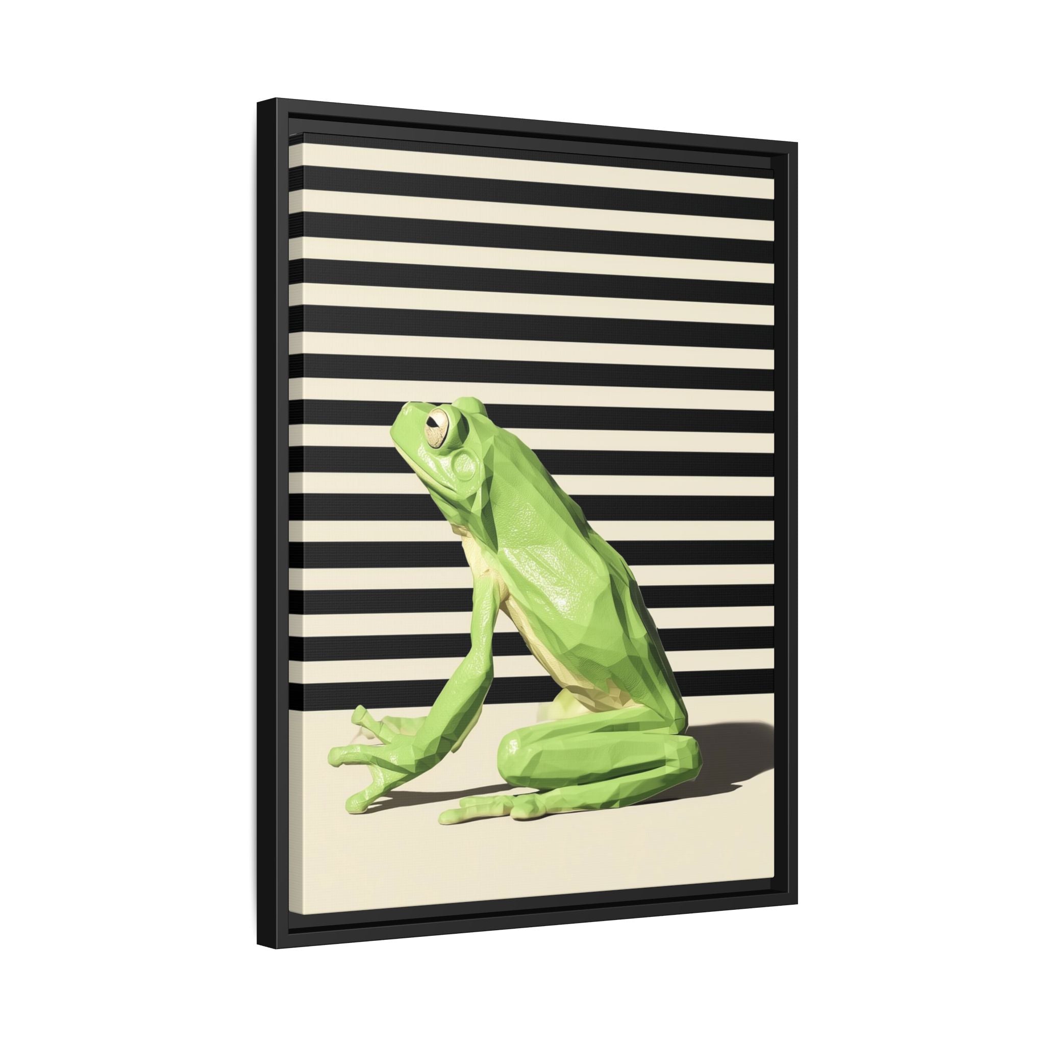 Geometric Frog Framed Print : Low-Poly Amphibian Design, Contemporary Minimalist Art   |  Personalized & Custom Orders Available
