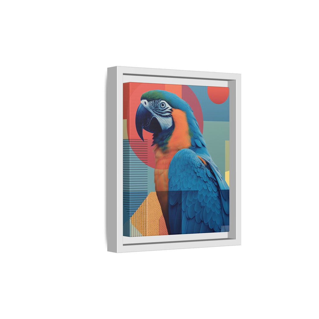 Macaw Geometric Framed Print : Mid-Century Modern Bird Art, Tropical Parrot Print   |  Personalized & Custom Orders Available