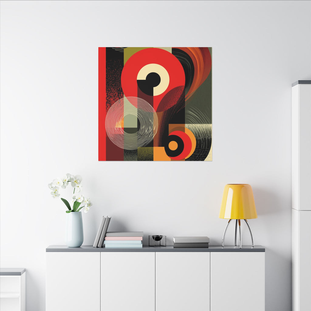Geometric Convergence: Mid-Century Modern Abstract, Constructivist Design Principles, Bold Chromatic Composition   |   Custom Orders
