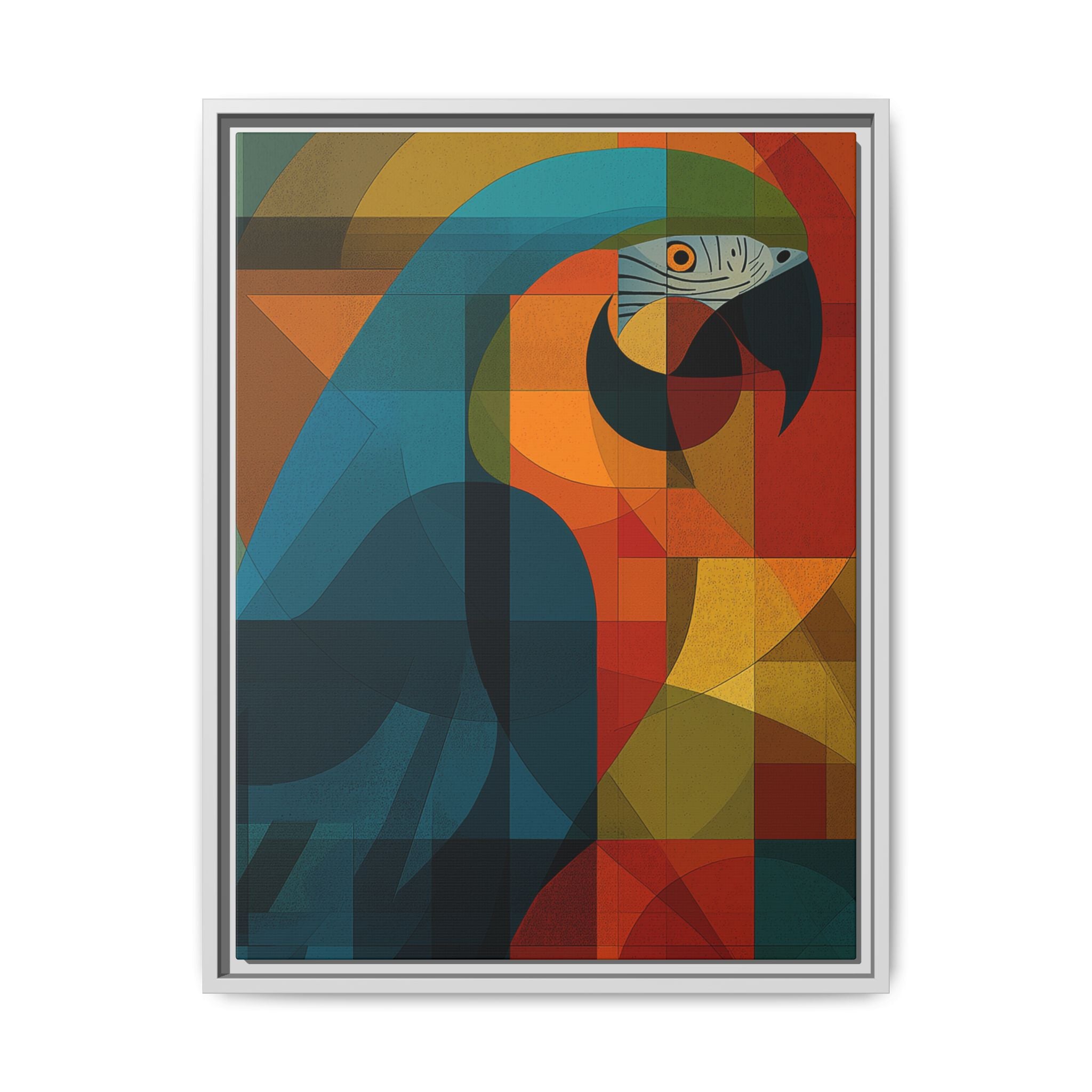 Prismatic Parrot Framed Print : Cubist Digital Geometry, Modernist Color Fragmentation   |  Personalized & Custom Orders Available