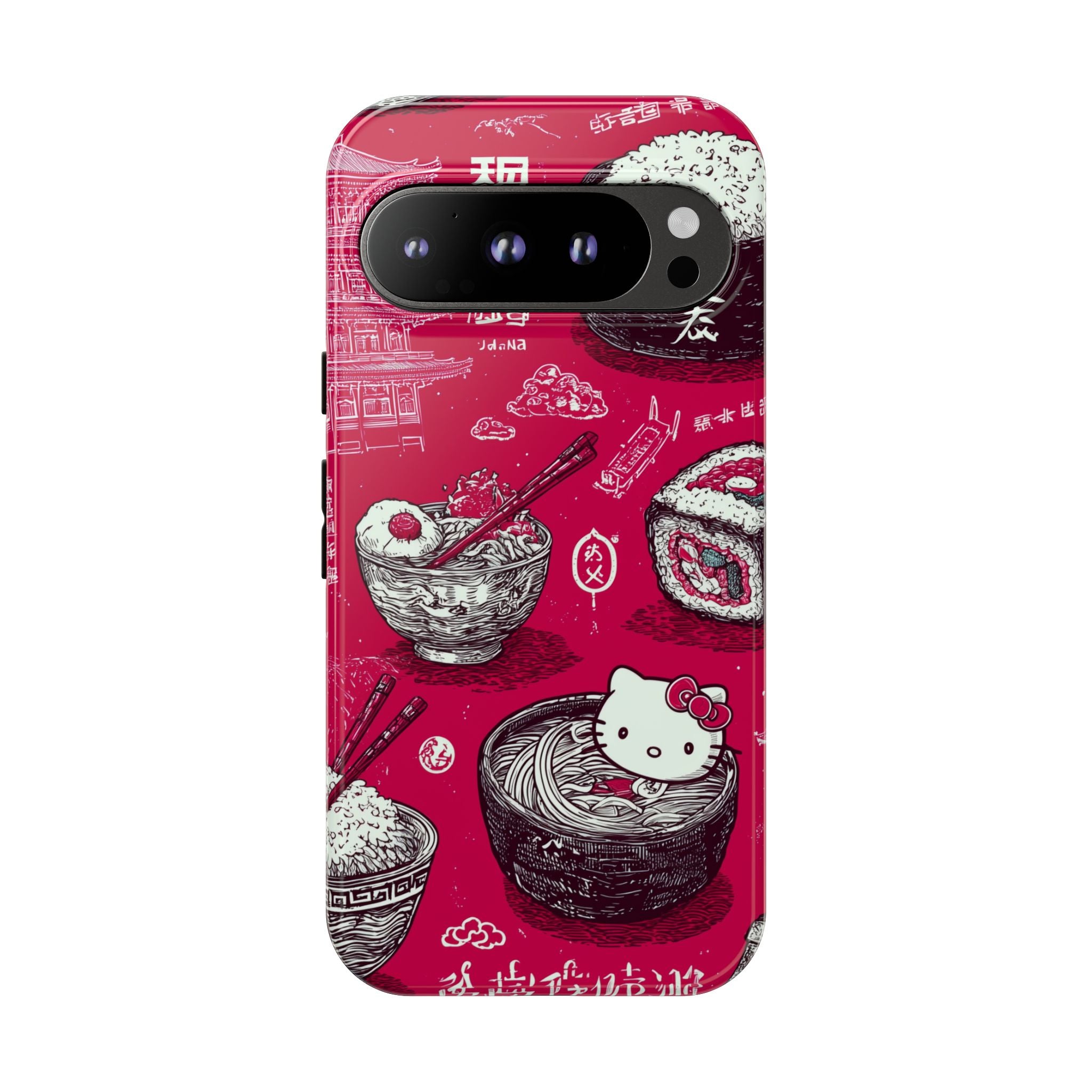 Japanese Kitty Vibrant Phone Case - Tough Case | Funky, Colorful, Unique Design for Personalization, Gift, Accessory, Protection, Trendy