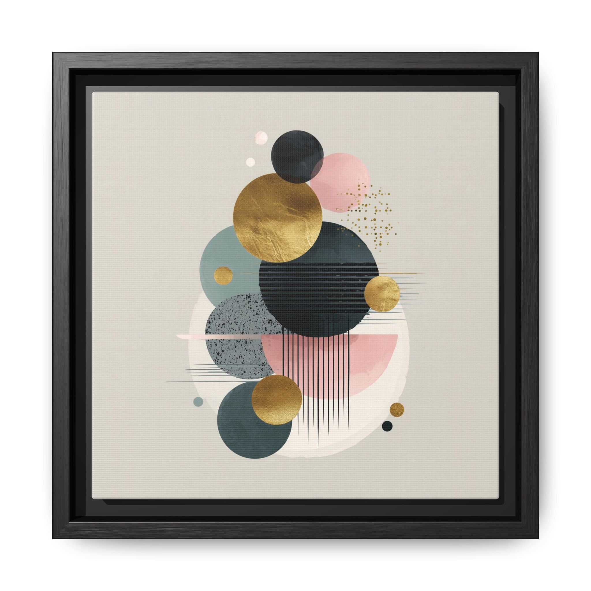 Geometric Harmony: Intersecting Circles, Mid-Century Modern Design, Abstract Metallic Composition   |   Custom Orders Accepted