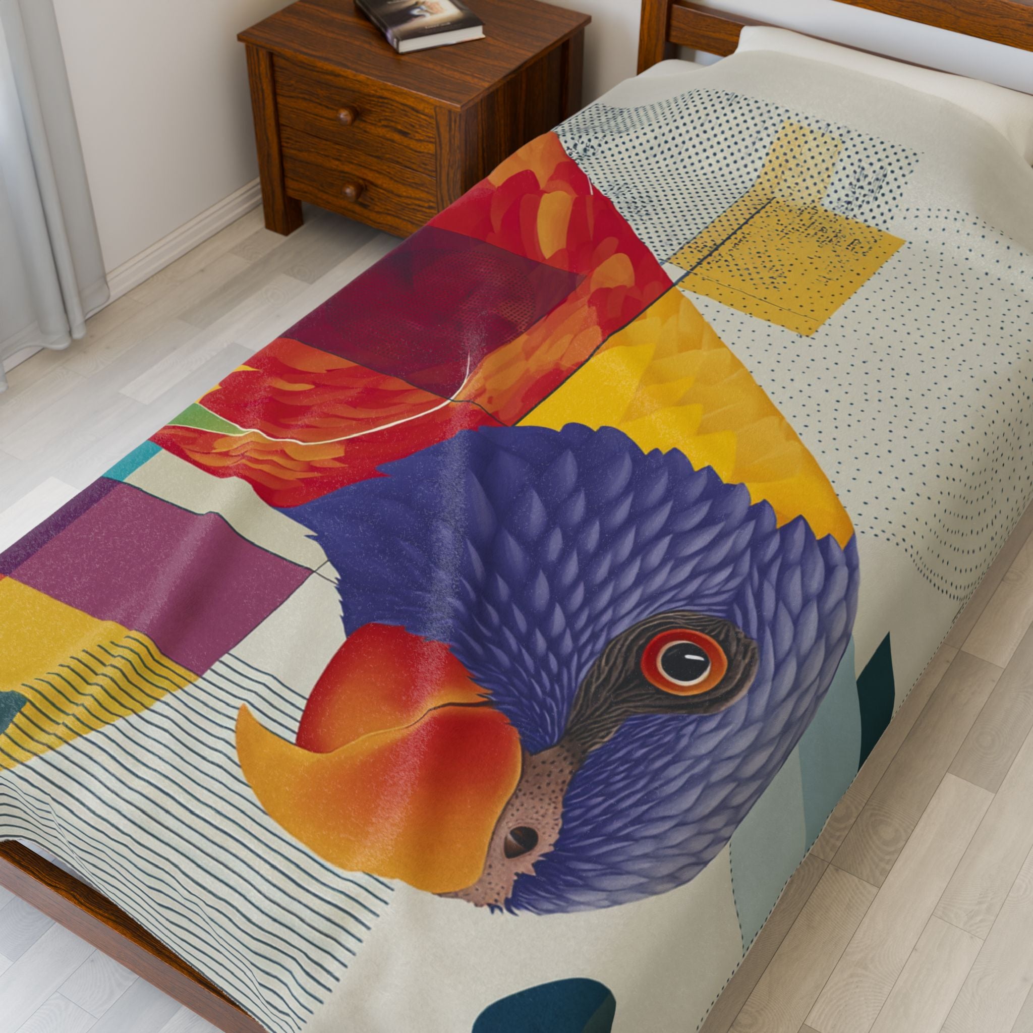 Chromatic Parrot Quilt Cover, Doona Cover, Duvet : Geometric Prismatic Design, Modern Cubist Illustration   |    Custom Orders Available