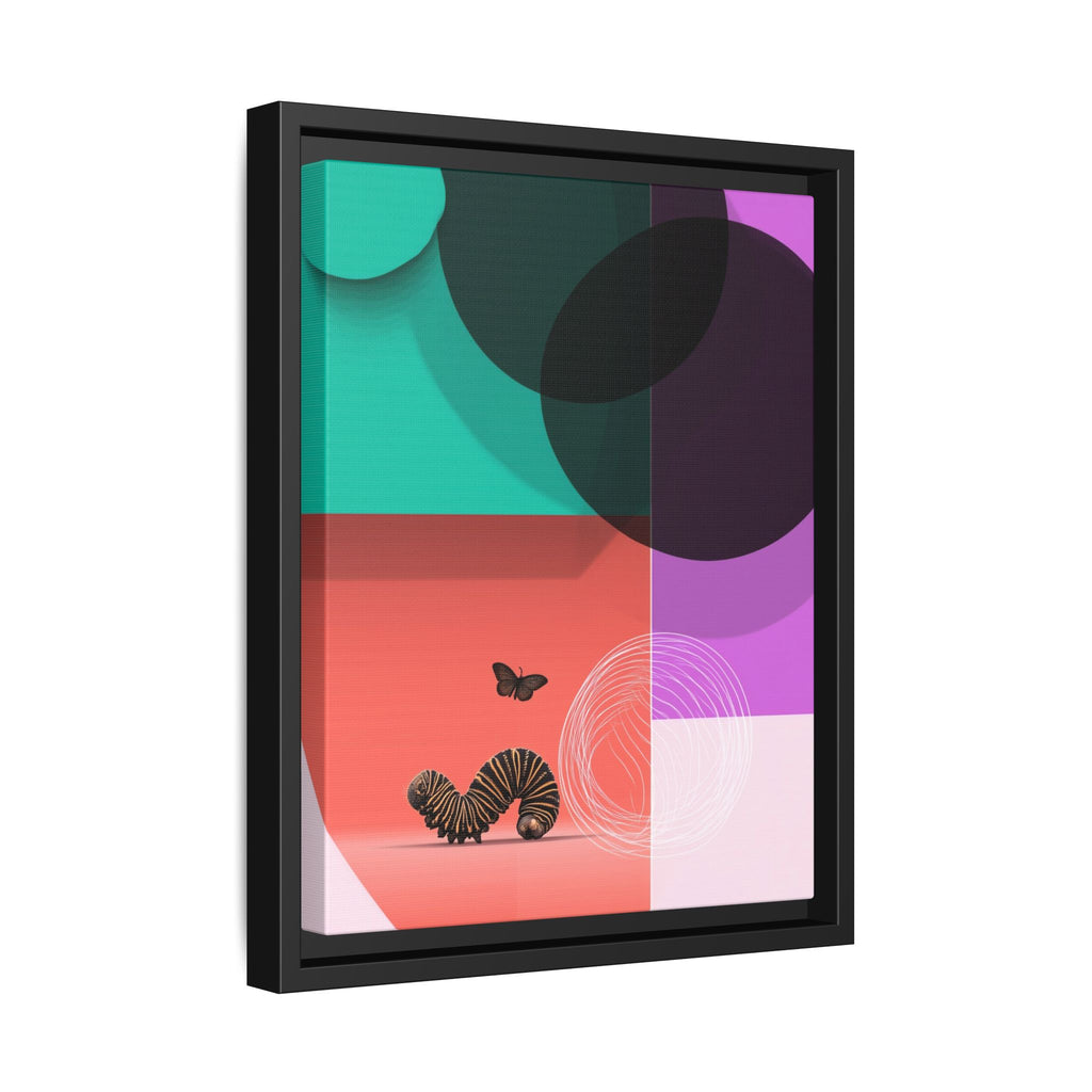 Striped Caterpillar and Butterfly Framed Print , Mid-Century Modern Color Blocks   |  Personalized & Custom Orders Available