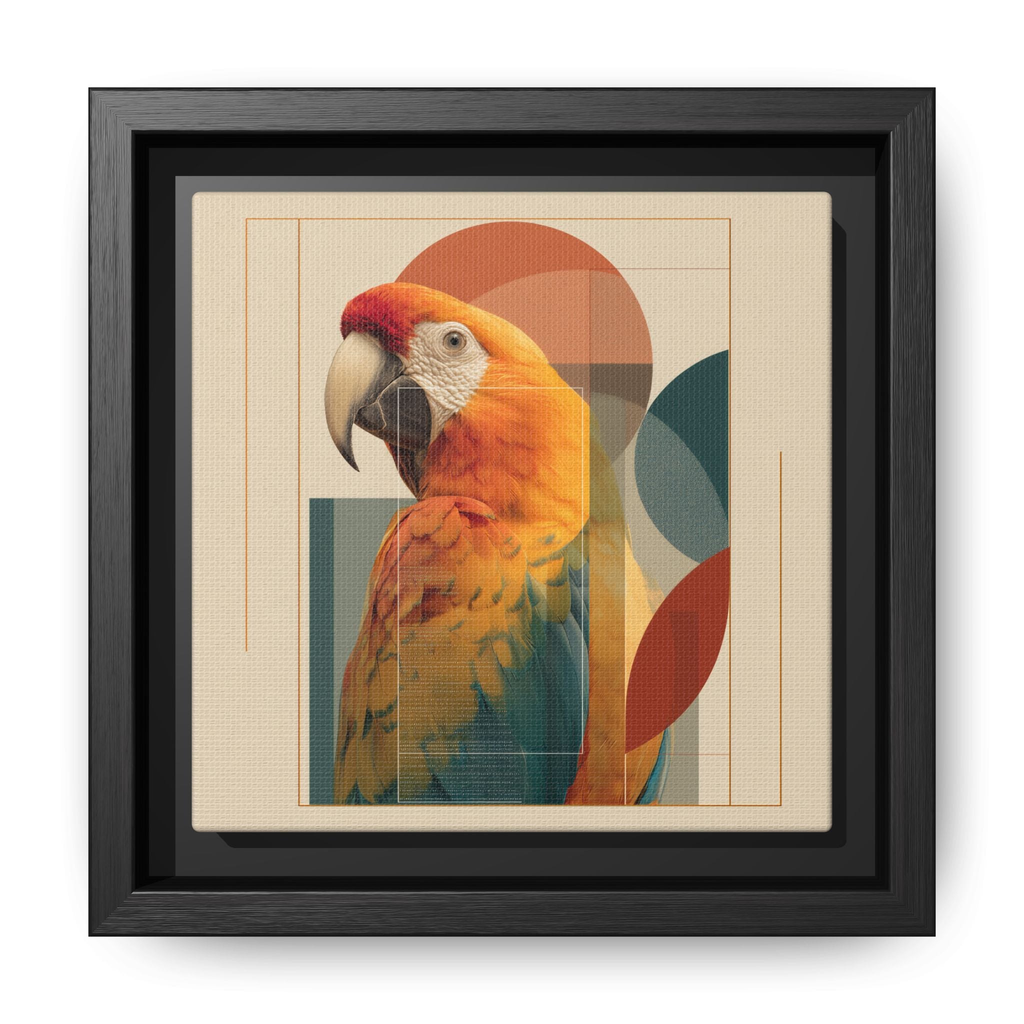 Macaw Geometry: Vibrant Avian Portrait, Modernist Graphic Design   |  Personalized & Custom Orders Available