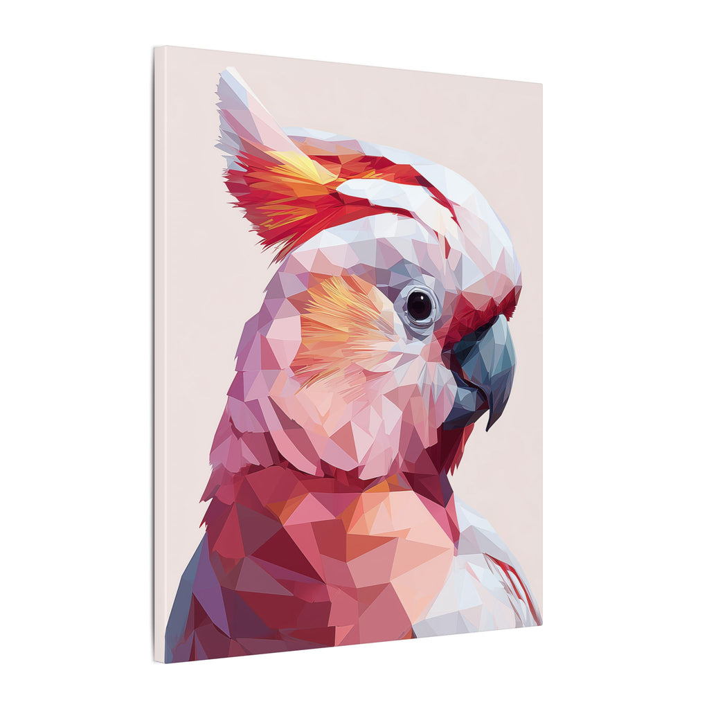 Polygonal Parrot: Low-Poly Digital Art, Geometric Cockatoo Portrait   |    Custom Orders Available