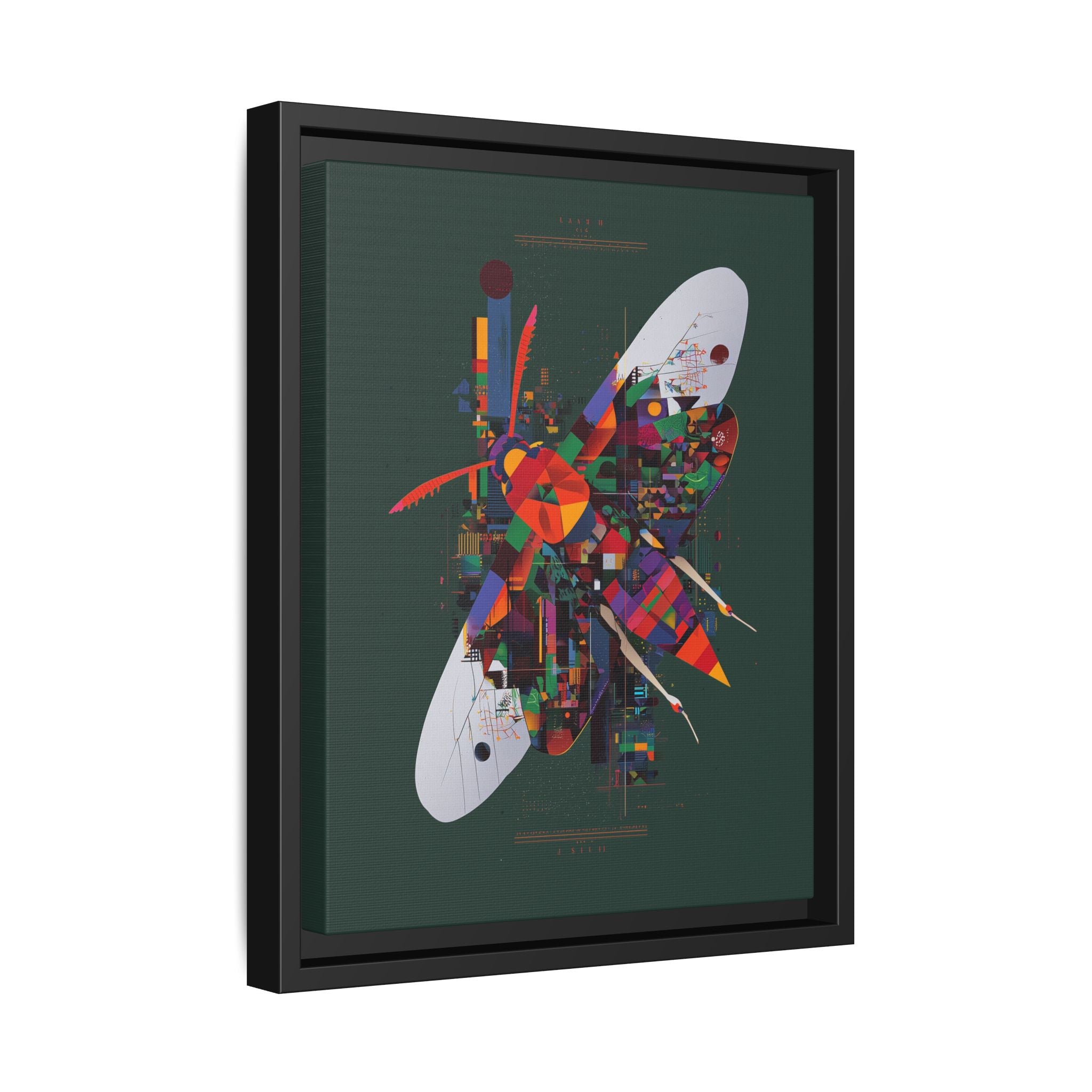 Geometric Metamorphosis Framed Print: Urban Nature Mosaic, Abstract Butterfly Fragments   |  Personalized & Custom Orders Available