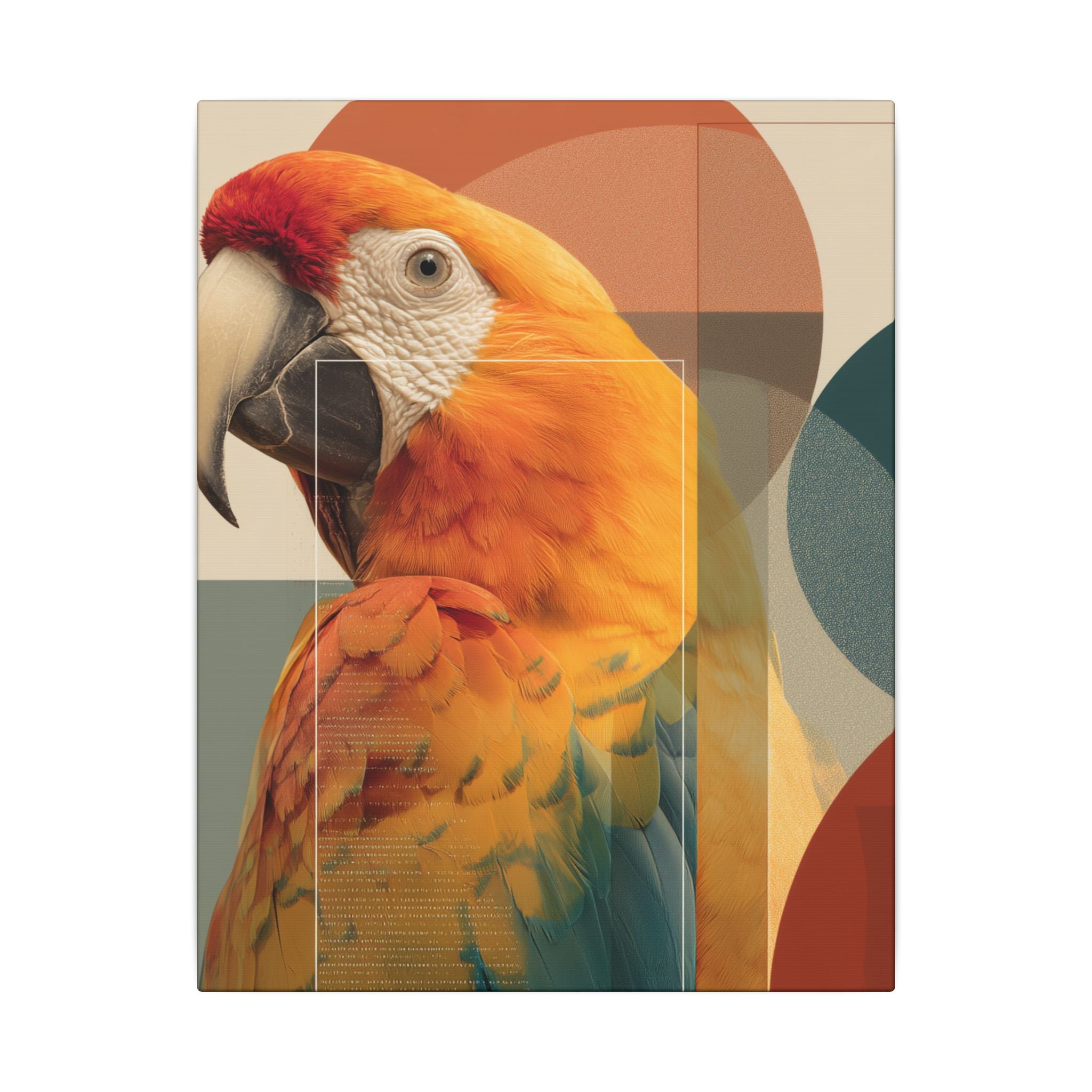 Geometric Macaw Portrait: Vibrant Avian Design, Modern Graphic Art Style   |    Custom Orders Available