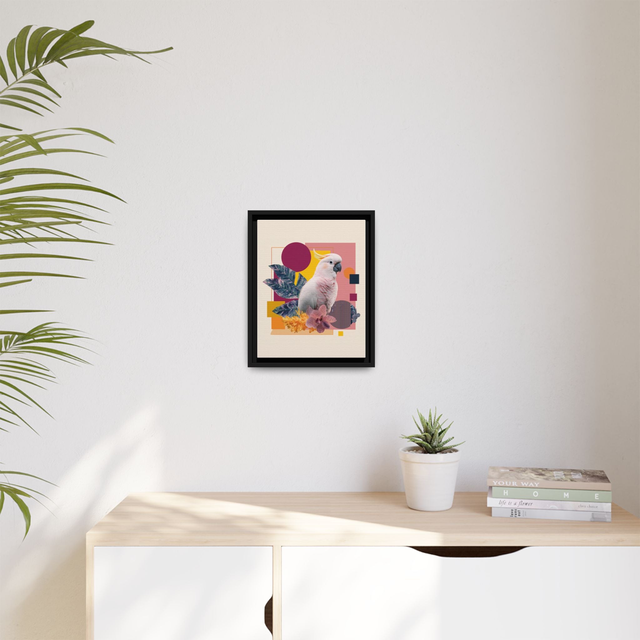 Cockatoo in Geometric Paradise: Tropical Avian Design, Modern Abstract Art   |    Custom Orders Available