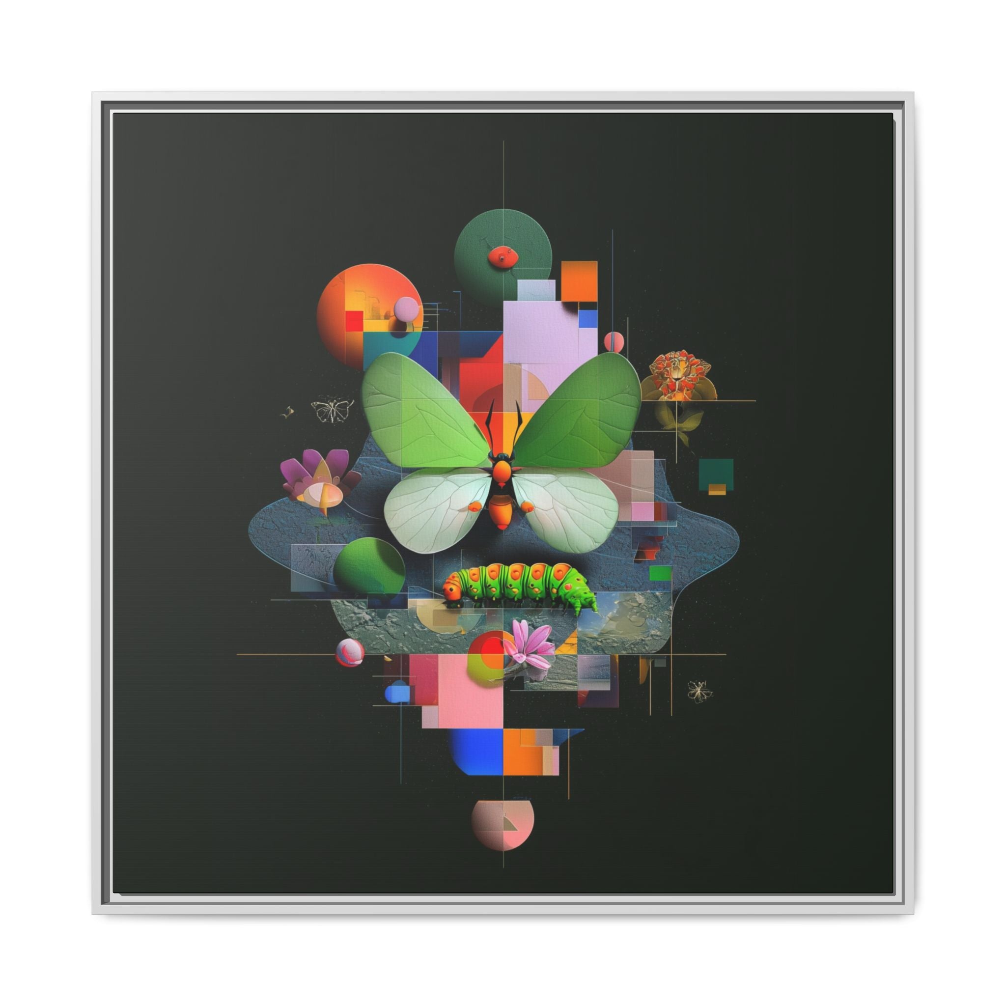 Geometric Metamorphosis: Abstract Nature Composition, Digital Cubist Butterfly Art   |    Custom Orders Available