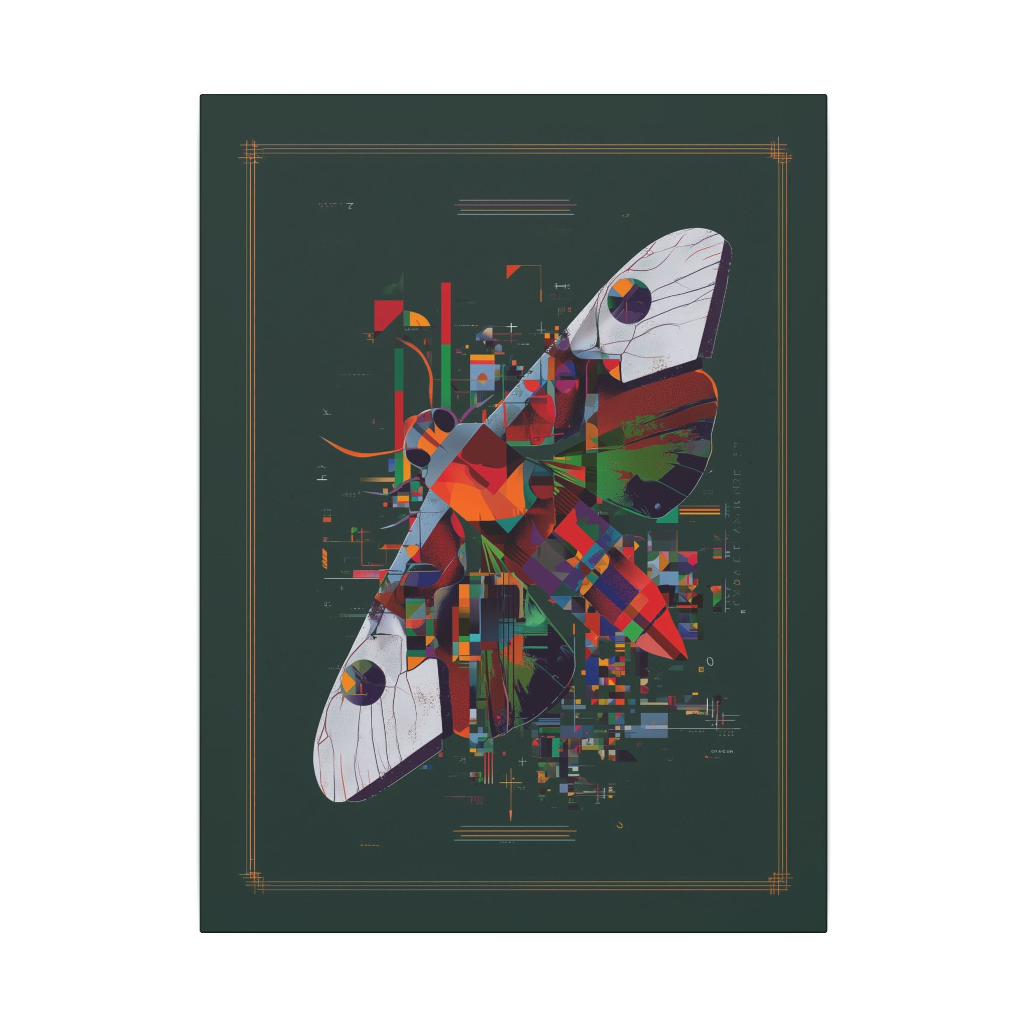 Metamorphic Geometry: Digital Cubist Butterfly, Fragmented Insect Abstraction   |    Custom Orders Available