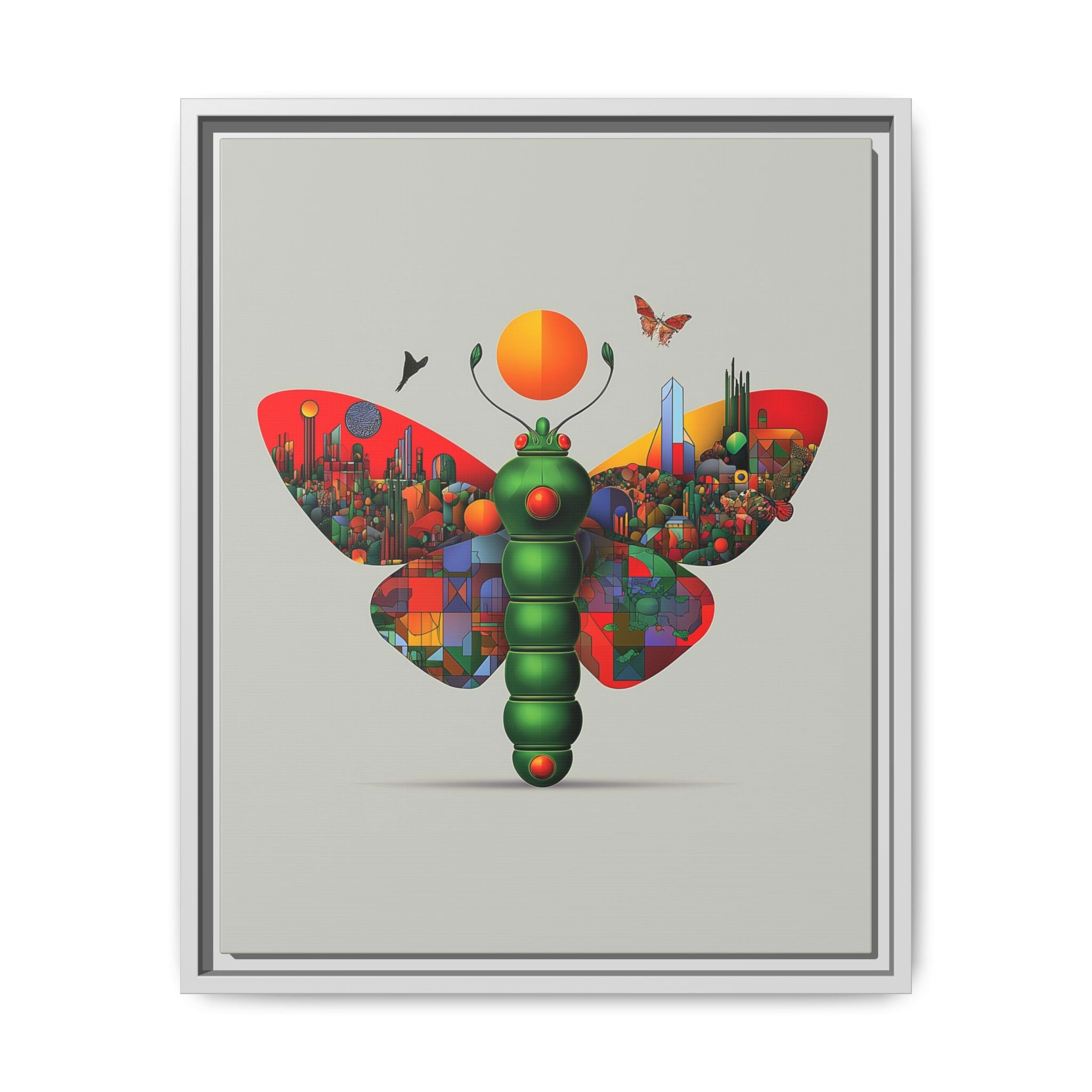 Urban Metamorphosis: Geometric Butterfly Cityscape, Cubist Digital Illustration   |    Custom Orders Available