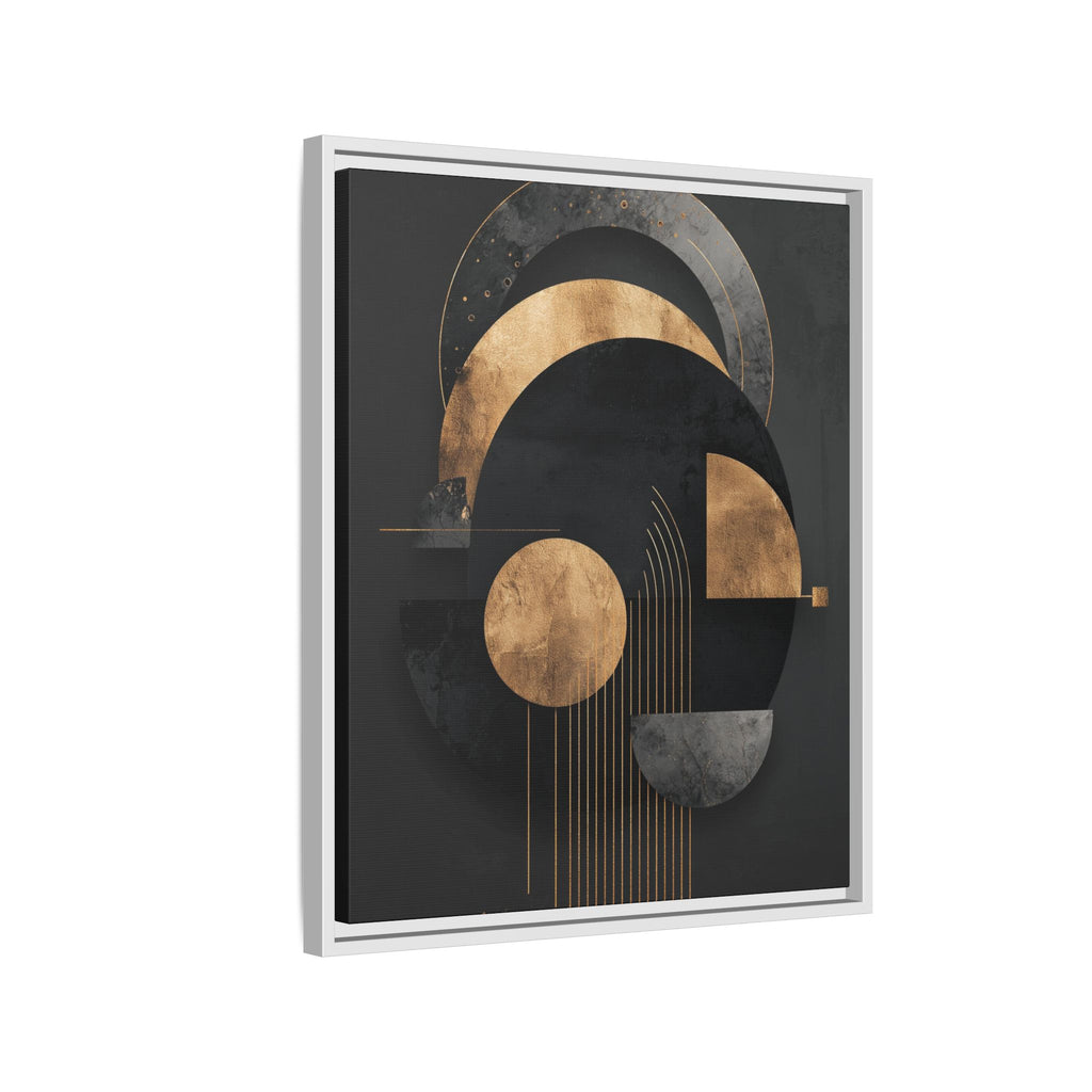 Geometric Resonance: Abstract Gold and Black Design, Minimalist Architectural Art, Modern Metallic Composition   |   Custom Orders Accepted