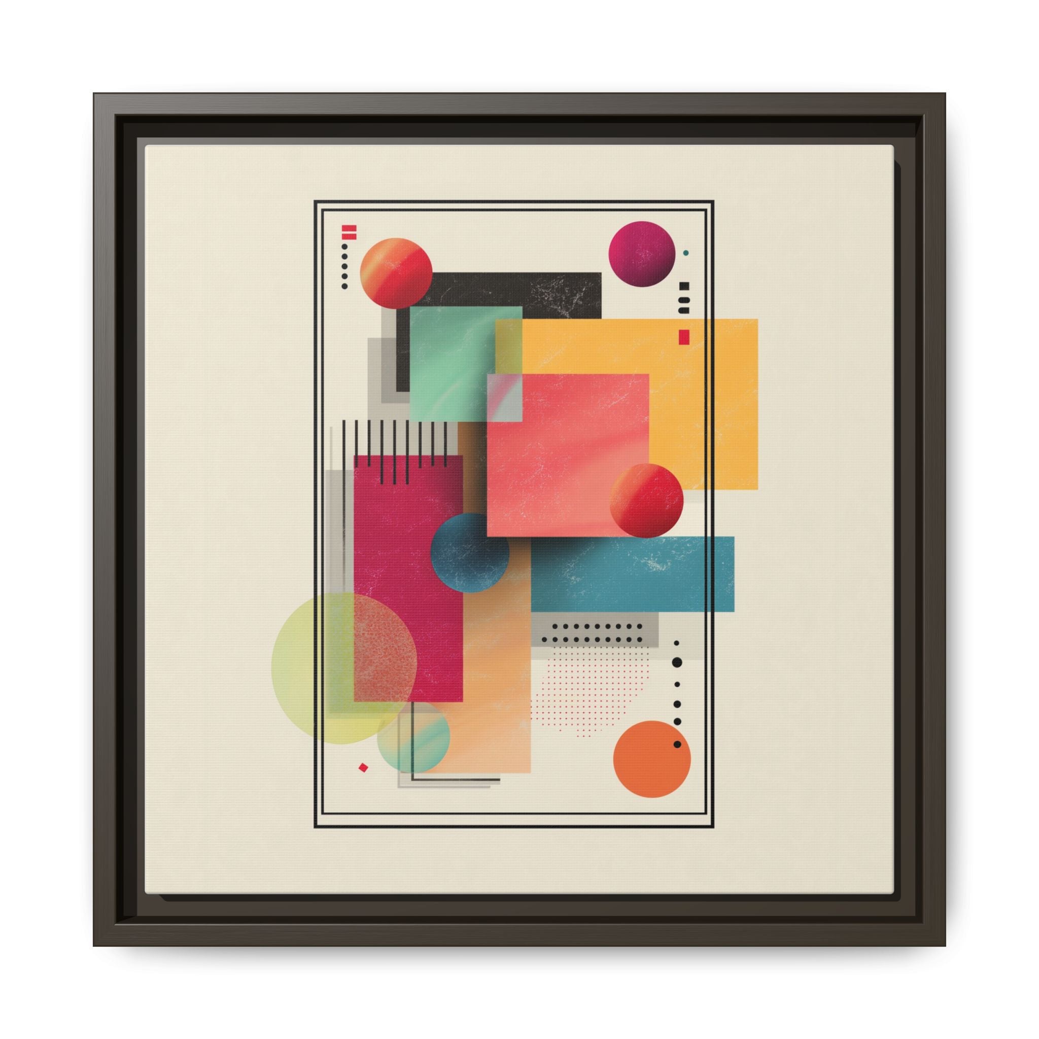 Geometric Harmony: Bauhaus Intersections, Digital Abstract Layers, Contemporary Color Palette   |   Custom Orders Accepted