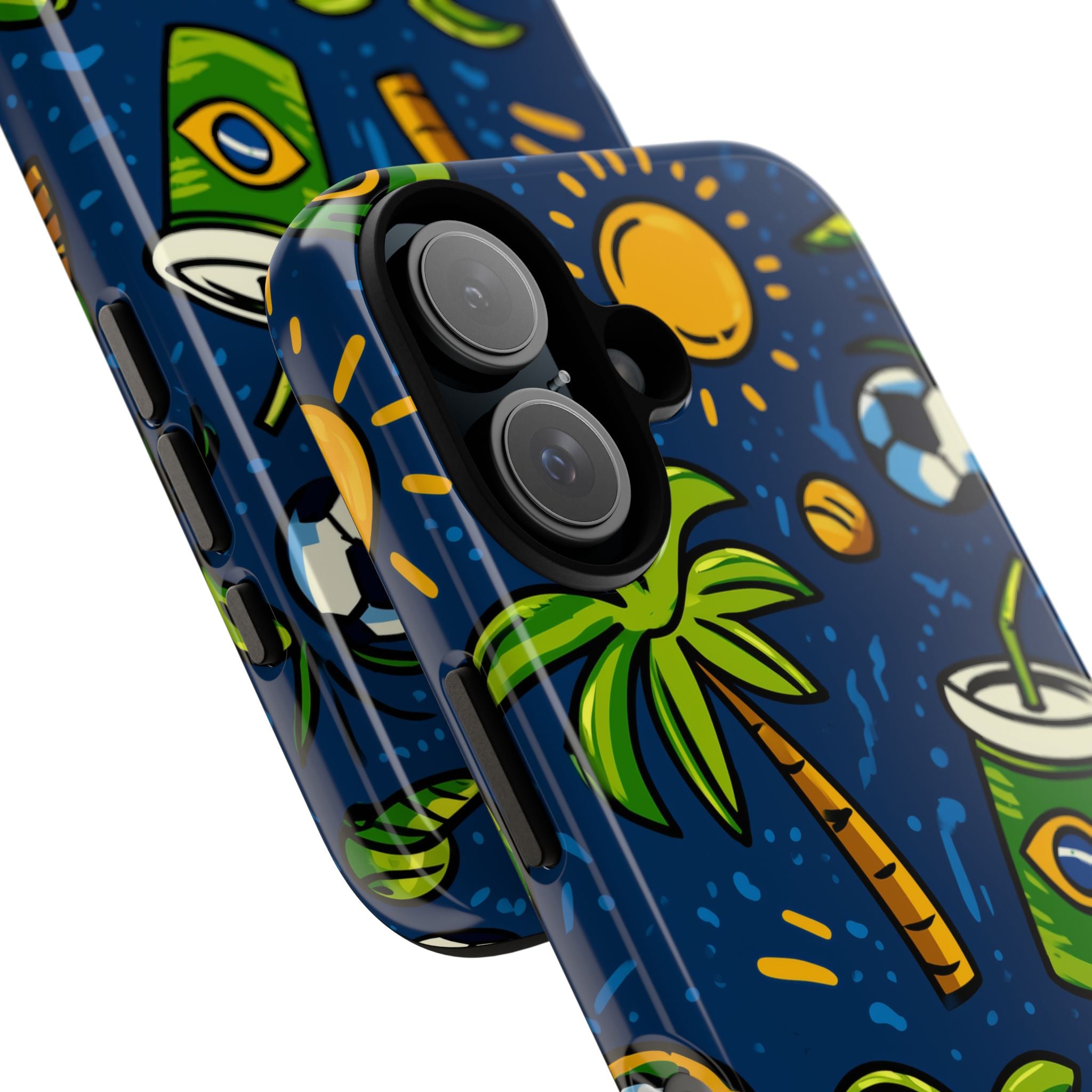 Brazil Tough Cases: Sporty Tropical Phone Case, Fun Beach Vibe Phone Accessory, Summer Travel Gift, Colorful Phone Cover, Casual Style Tech