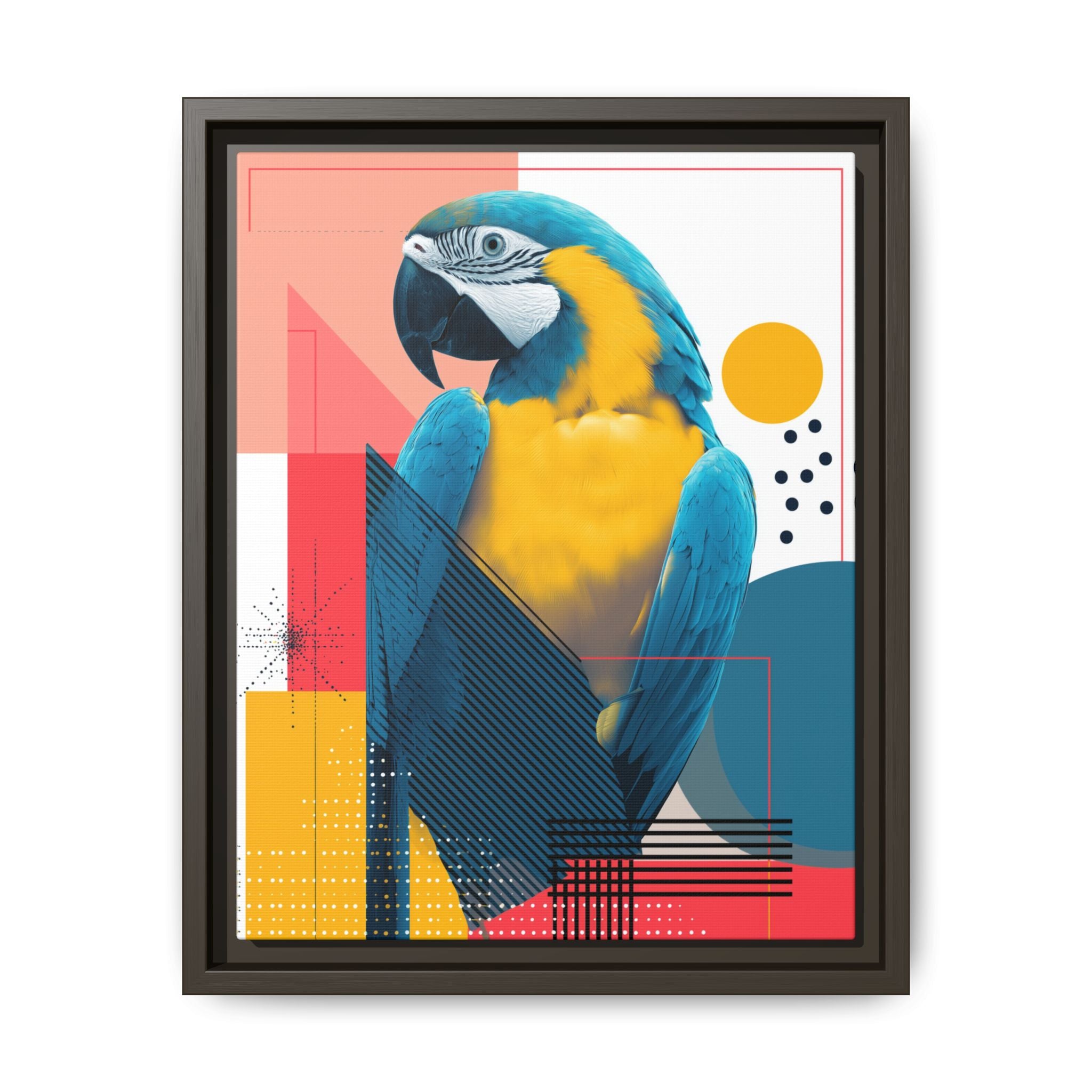 Macaw in Geometry: Vibrant Wildlife Digital Art, Modernist Design Fusion   |    Custom Orders Available