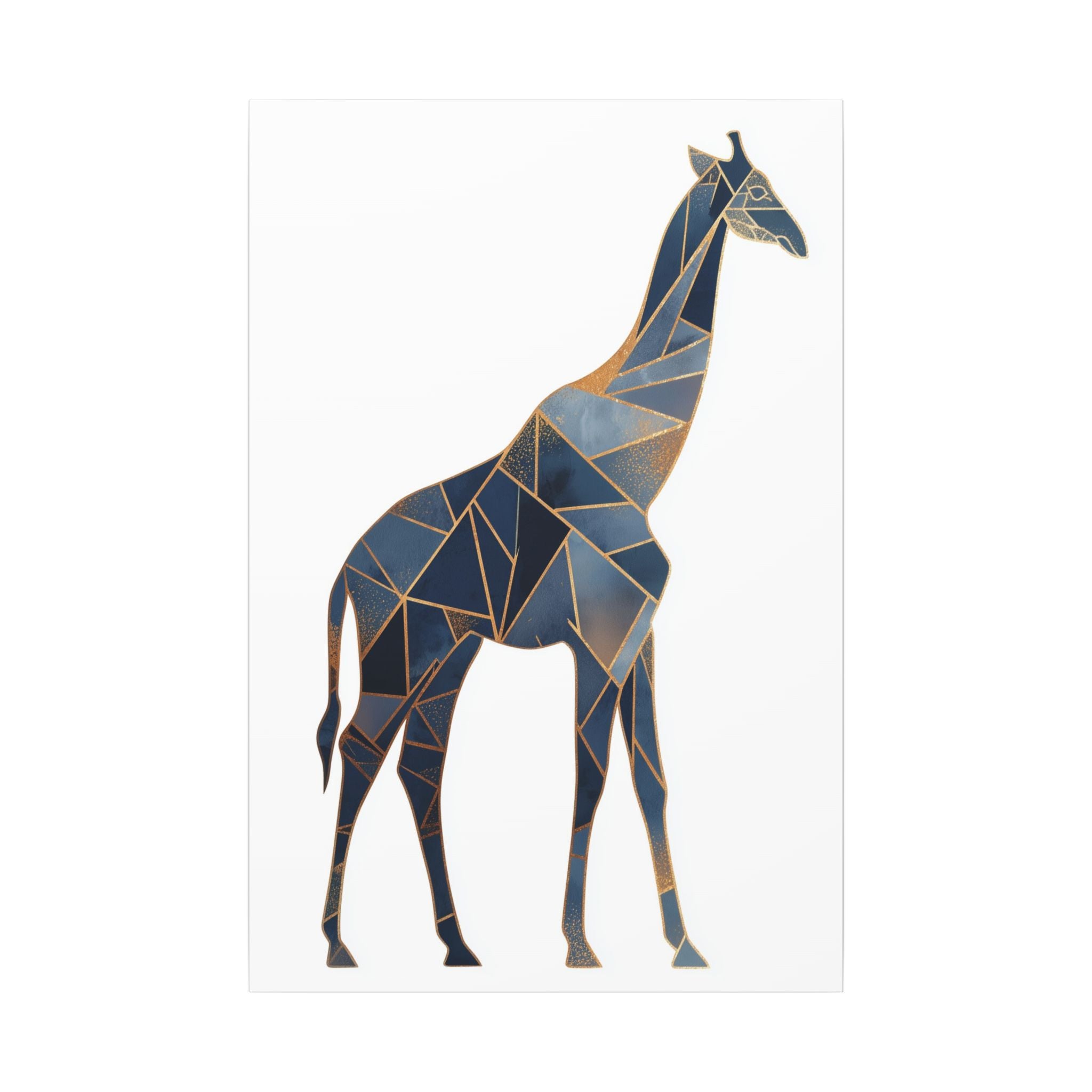 Geometric Giraffe: Low Poly Wildlife Art, Blue Polygon Design, Modern Abstract Animal Portrait   |  Personalized & Custom Orders Available