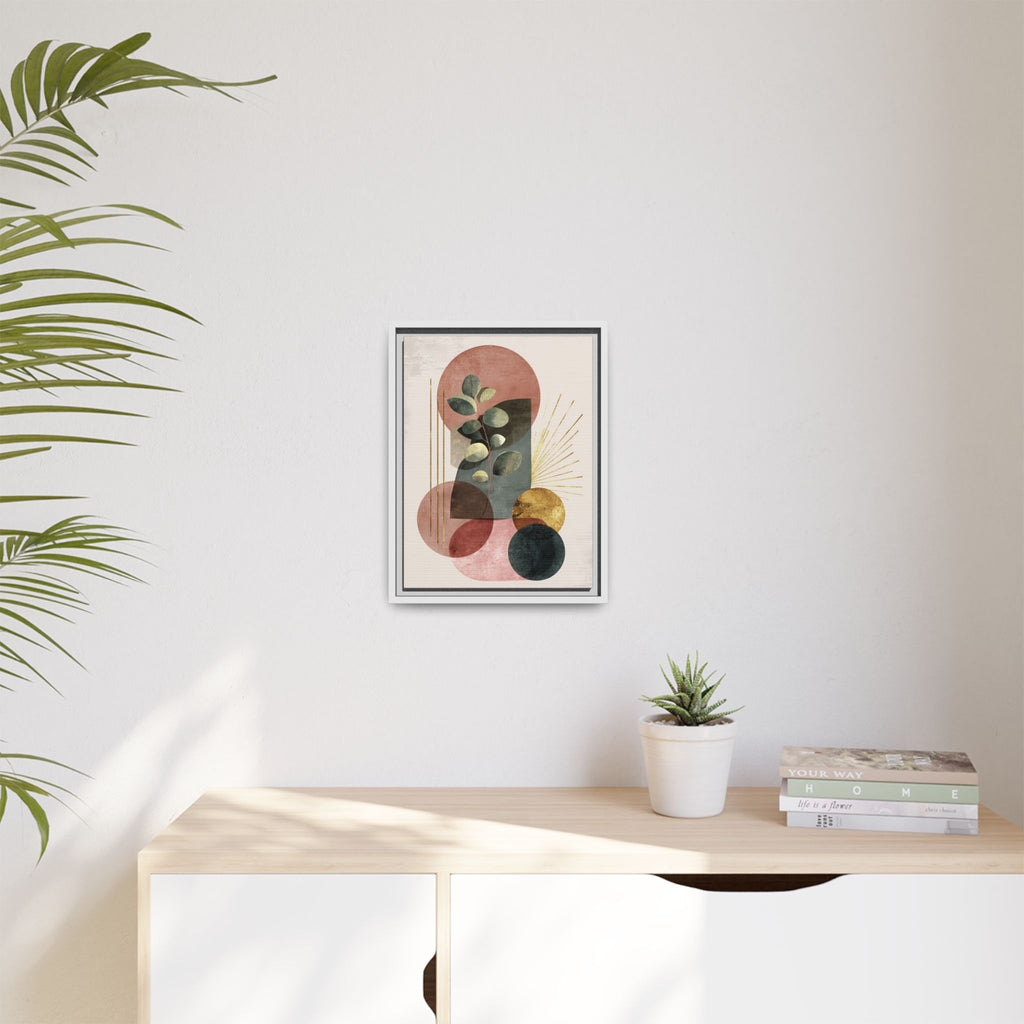 Botanical Geometric Symphony: Eucalyptus Harmony, Metallic Intersections, Modern Earth Tones   |   Custom Orders Accepted