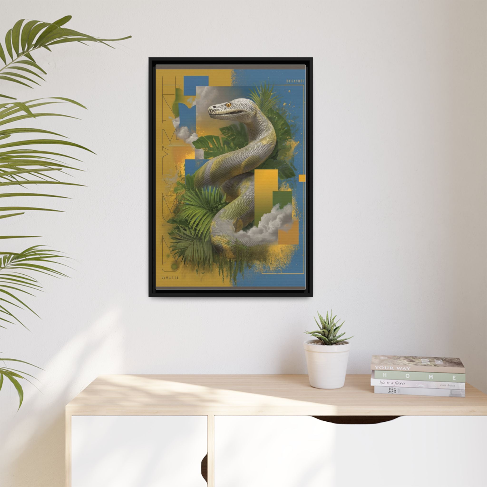Serpent of Surreal Geometries: Tropical Hyperrealism, Digital Snake Illustration   |    Custom Orders Available