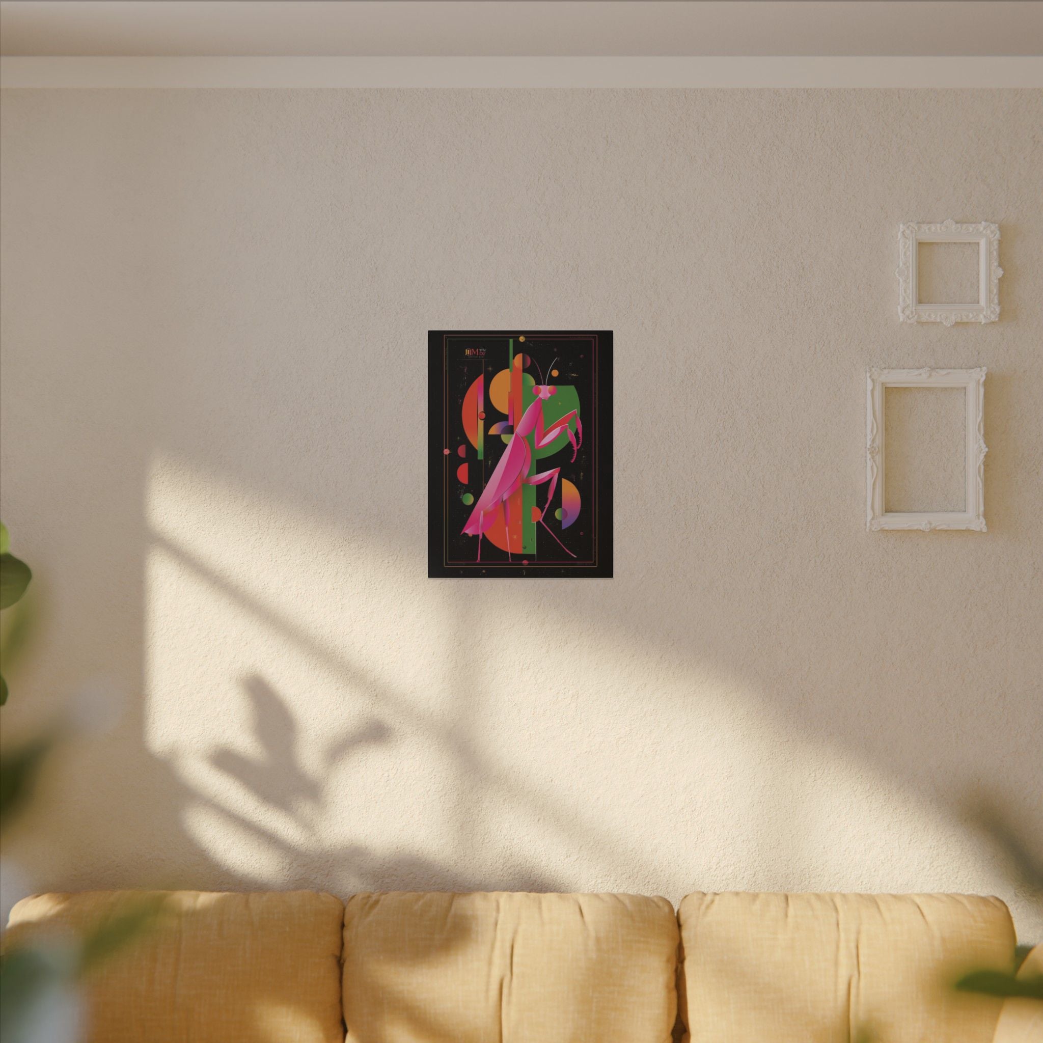 Cosmic Mantis: Geometric Insect Illustration, Cubist Space Design   |    Custom Orders Available