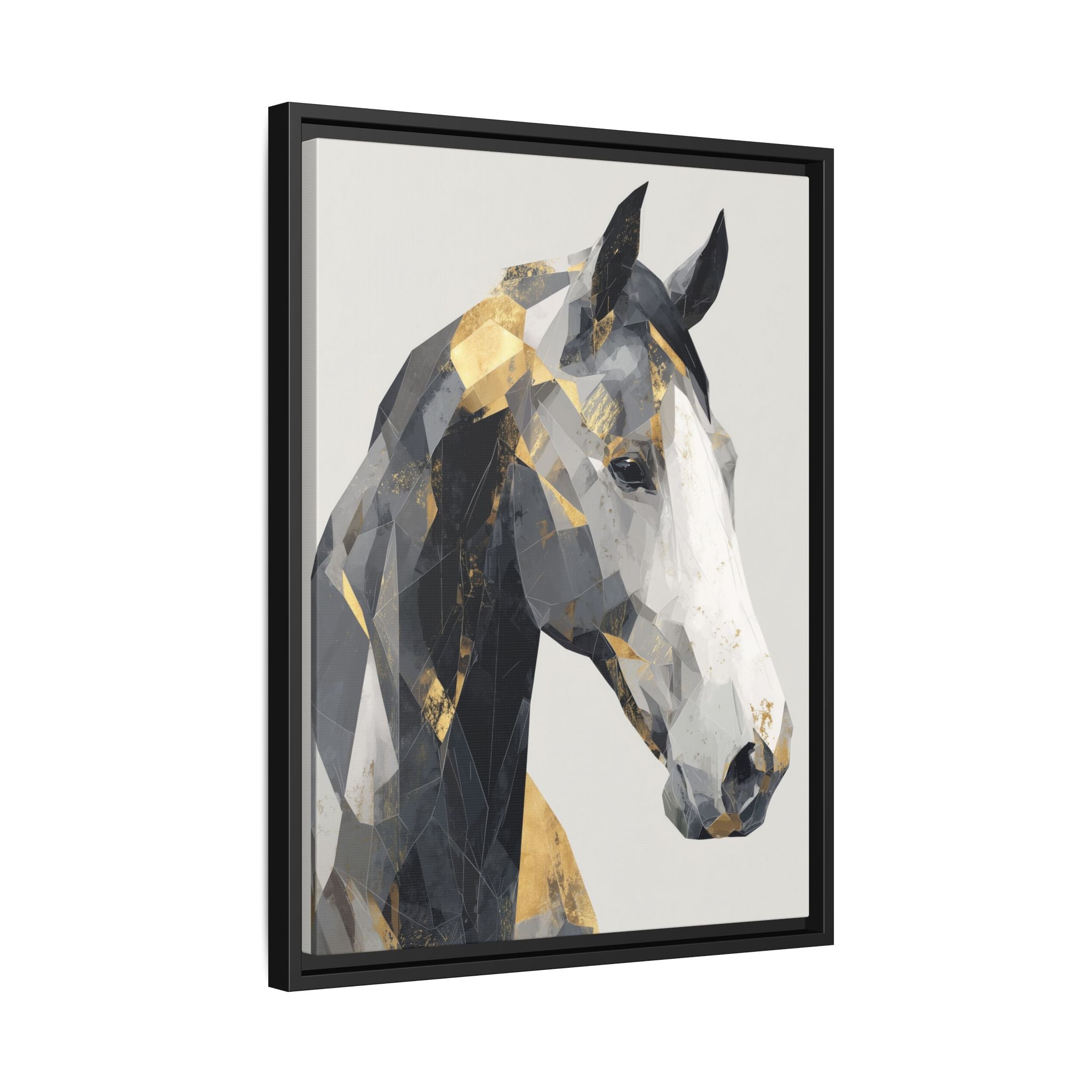 Geometric Stallion: Cubist Equine Art, Modern Metallic Polygonal Design   |  Personalized & Custom Orders Available
