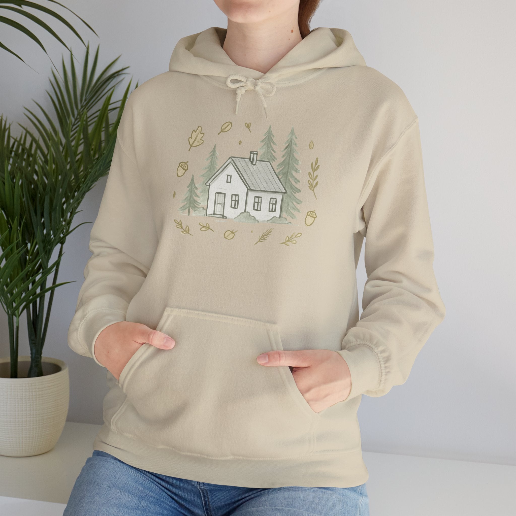 Autumn Vibes Cabin Hoodie — Cozy Fall Cabin Sweatshirt