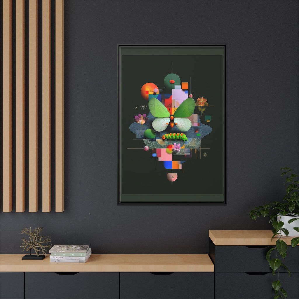 Metamorphosis Geometry Framed Print : Digital Nature Synthesis, Butterfly Abstraction   |  Personalized & Custom Orders Available