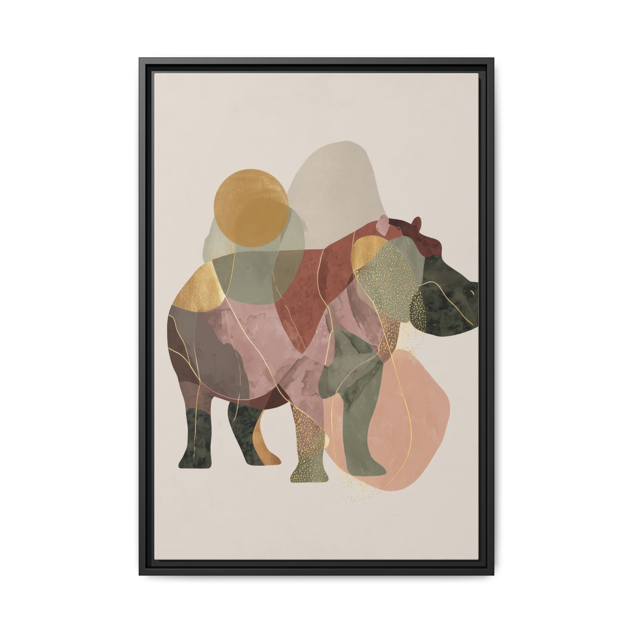Geometric Hippo: Abstract Animal Art, Modern Watercolor Shapes   |  Personalized & Custom Orders Available
