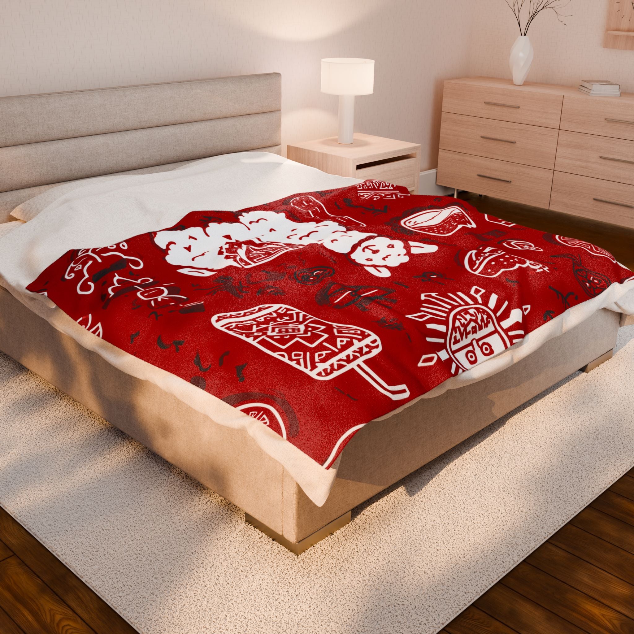 Colorful Llama Peruvian Cusco Plush Blanket, Cozy Home Decor, Unique Gift for Kids, Mexican Fiesta Theme, Perfect for Snuggling