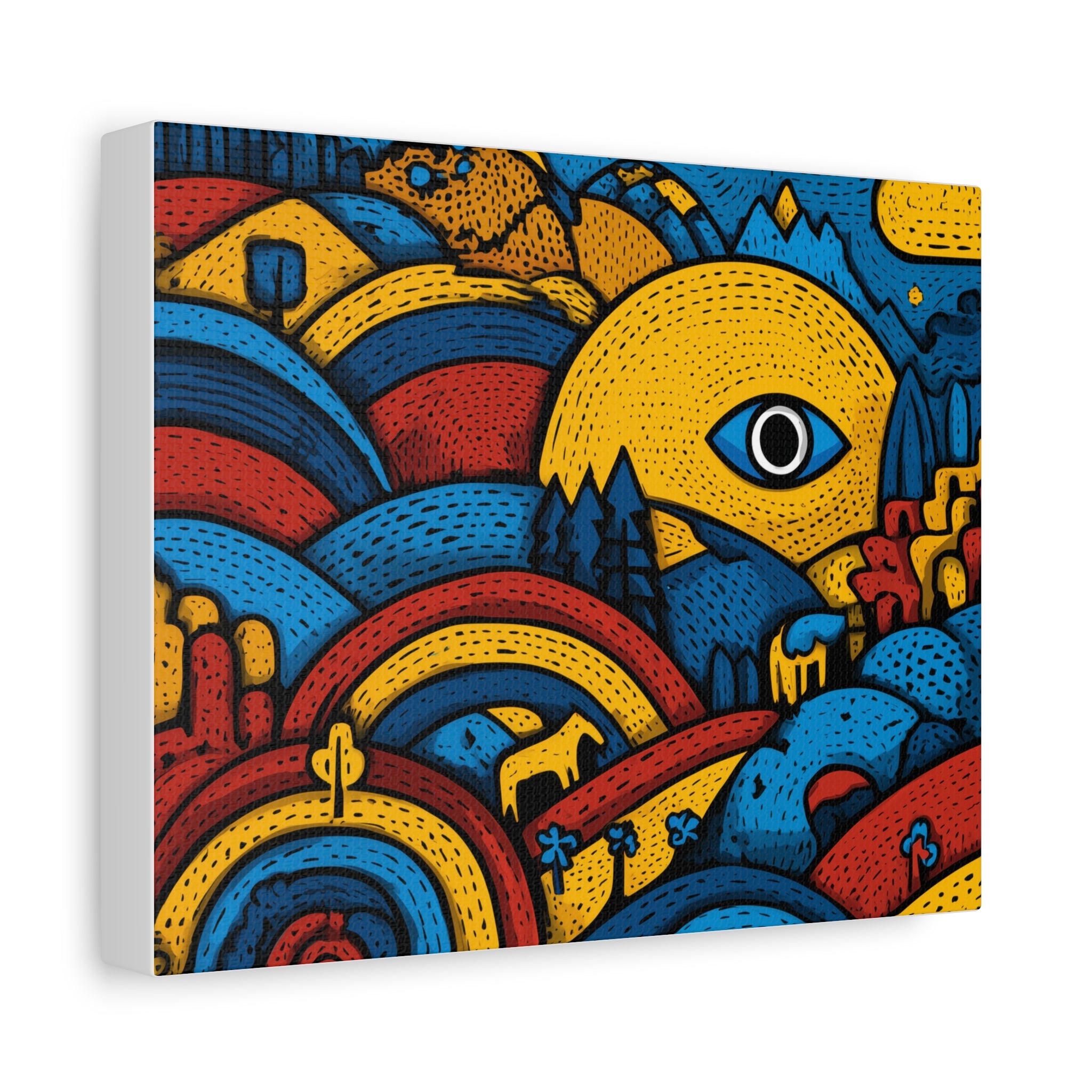 Colorful Landscape Canvas Artwork, Abstract Wall Decor, Home Wall Art, Boho Decor, Eye-catching Art for Living Room