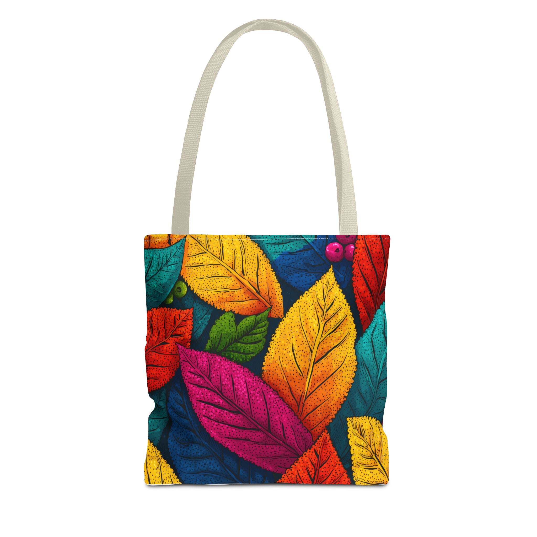 Vibrant Leaf Tote Bag | Colorful Floral Canvas Bag for Everyday Use | Eco-Friendly Shopping, Beach, Gym, Travel Bag