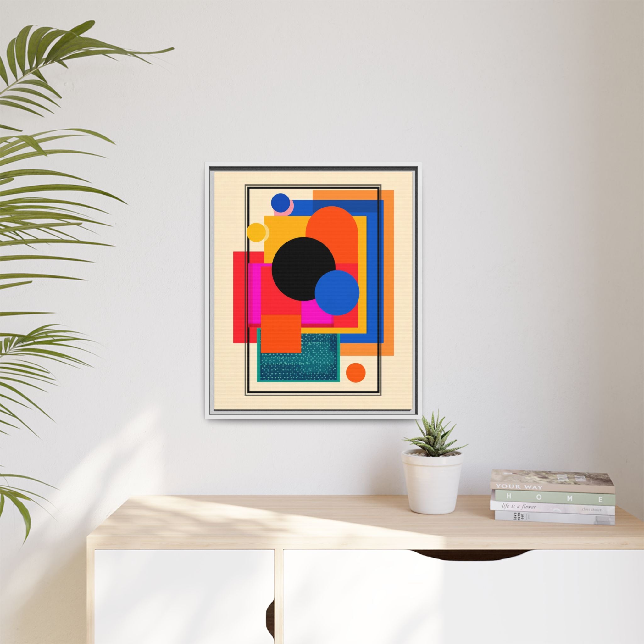 Geometric Harmony: Abstract Color Blocks, Mid-Century Modern Design, Minimalist Art Composition   |   Custom Orders Accepted