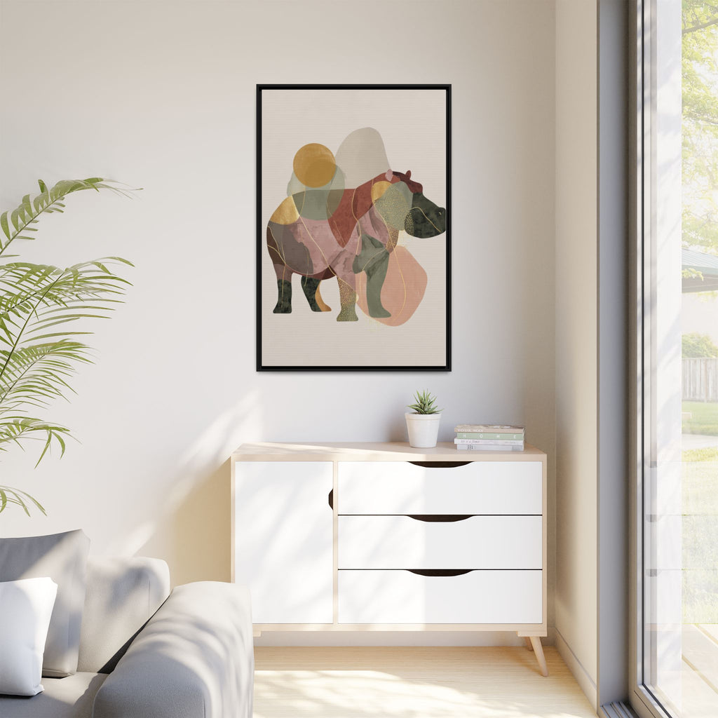 Geometric Harmony: Abstract Hippo Silhouette, Modern Minimalist Animal Art   |    Custom Orders Available